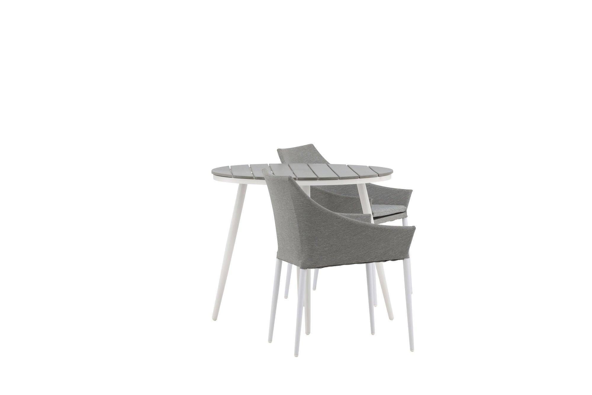 Venture Home Break - spisebord rund- White / Grey - Alu / Aintwood - 90ø _1+ Spoga - Spisebordsstol- White / Grey - - _2