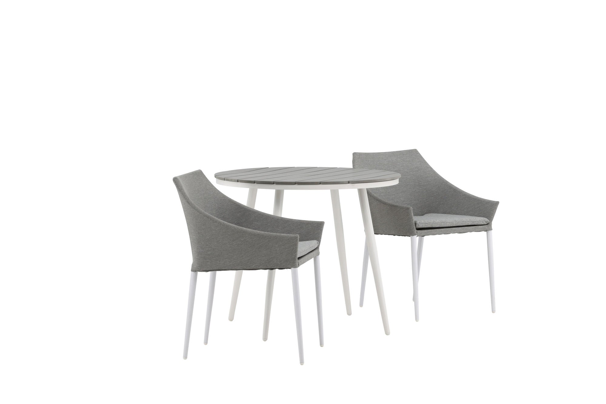 Venture Home Break - spisebord rund- White / Grey - Alu / Aintwood - 90ø _1+ Spoga - Spisebordsstol- White / Grey - - _2