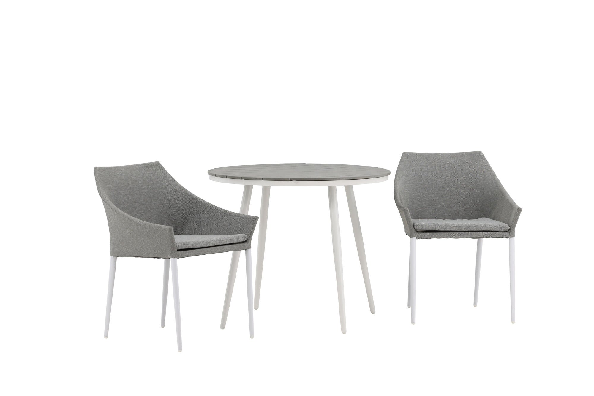 Venture Home Break - spisebord rund- White / Grey - Alu / Aintwood - 90ø _1+ Spoga - Spisebordsstol- White / Grey - - _2