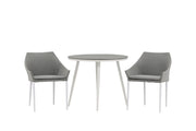 Venture Home Break - spisebord rund- White / Grey - Alu / Aintwood - 90ø _1+ Spoga - Spisebordsstol- White / Grey - - _2