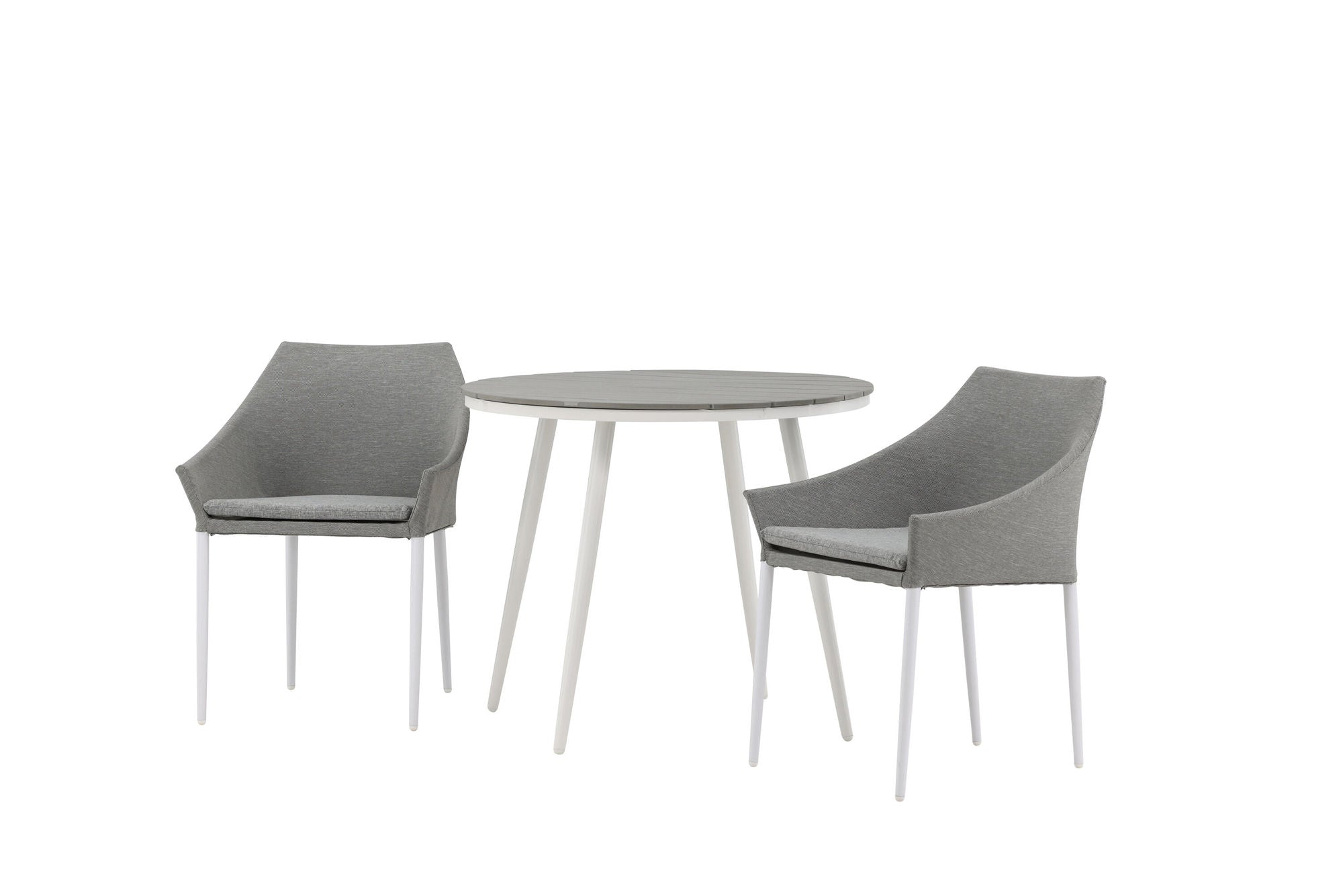Venture Home Break - spisebord rund- White / Grey - Alu / Aintwood - 90ø _1+ Spoga - Spisebordsstol- White / Grey - - _2