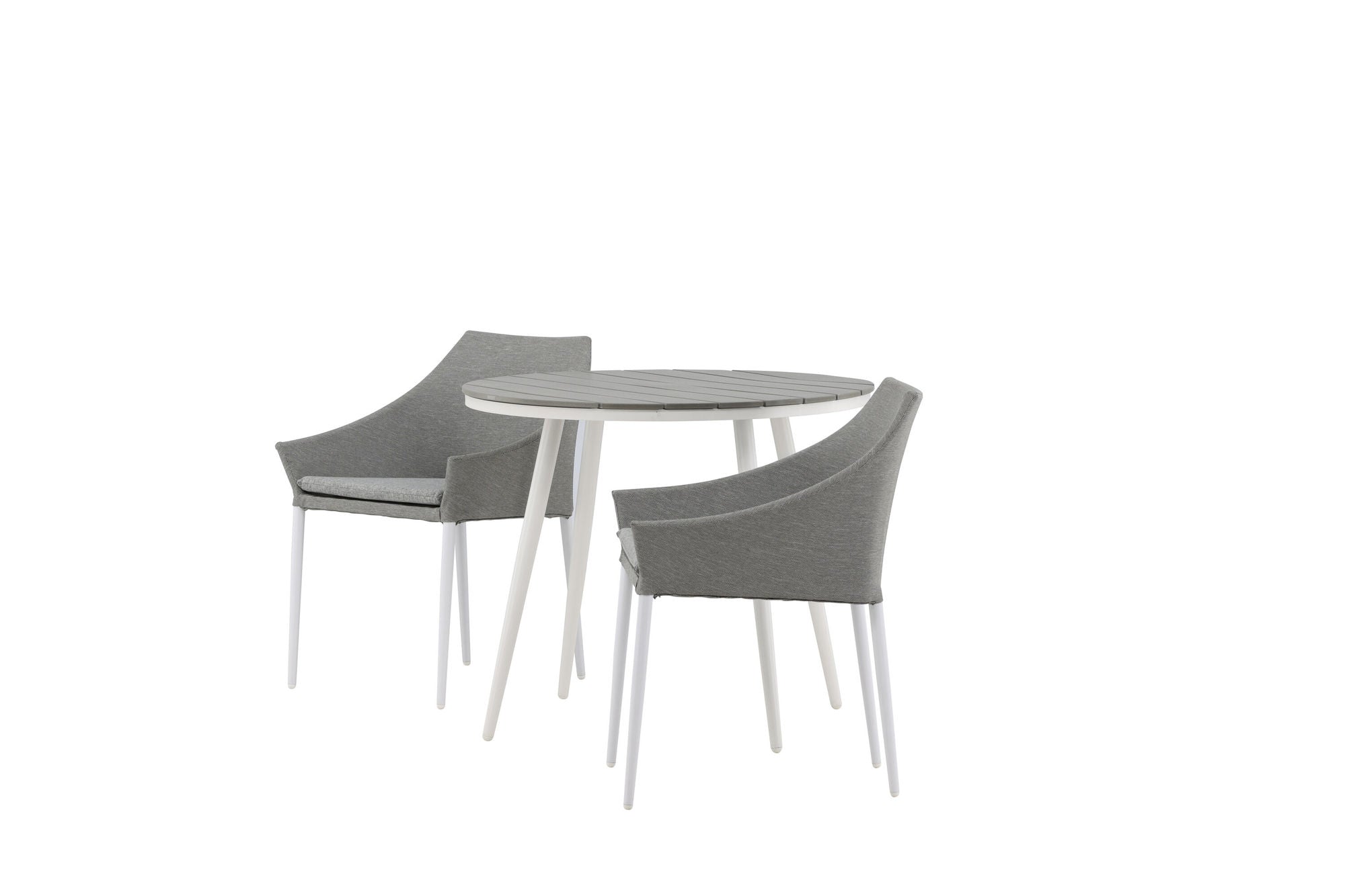 Venture Home Break - spisebord rund- White / Grey - Alu / Aintwood - 90ø _1+ Spoga - Spisebordsstol- White / Grey - - _2