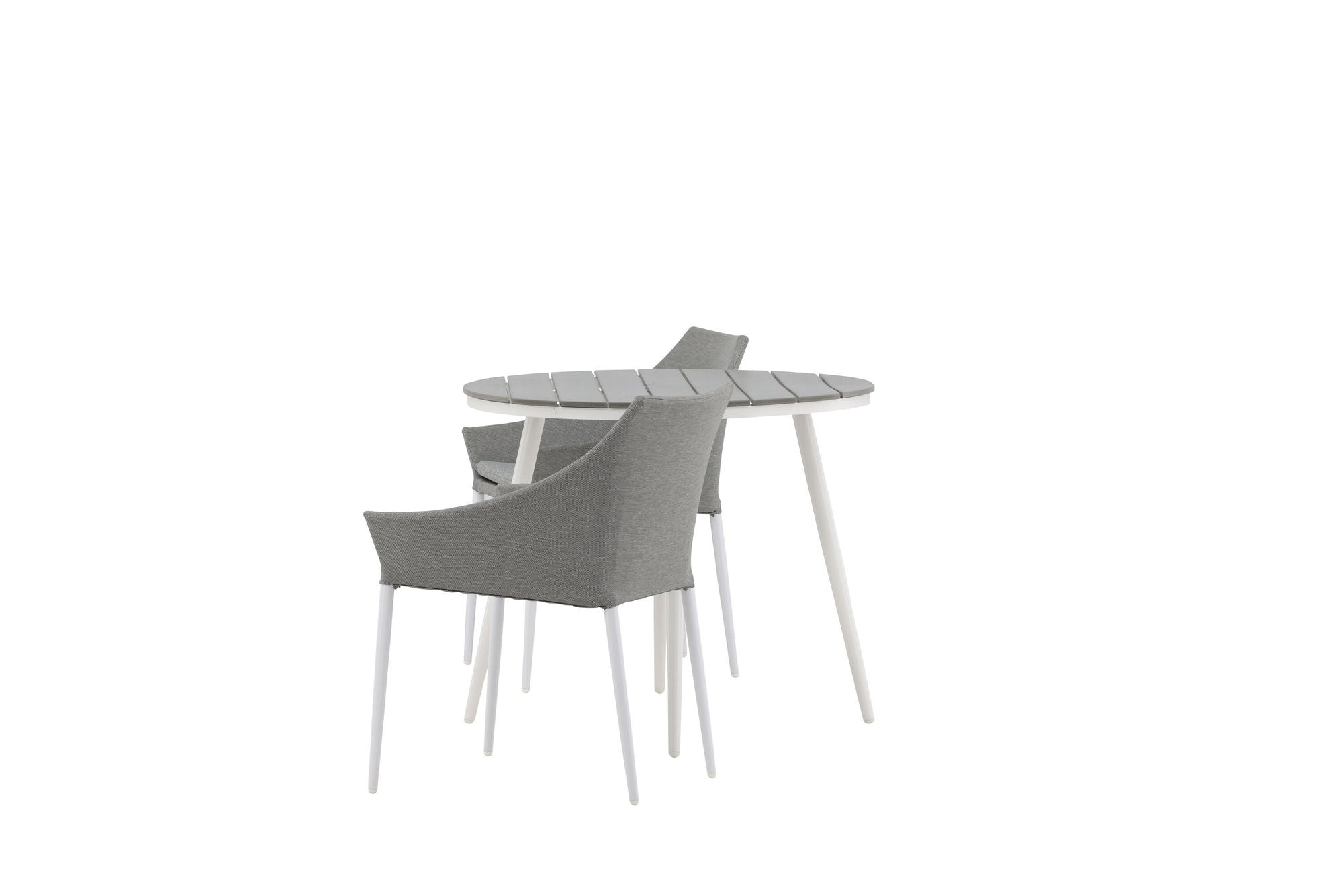 Venture Home Break - spisebord rund- White / Grey - Alu / Aintwood - 90ø _1+ Spoga - Spisebordsstol- White / Grey - - _2