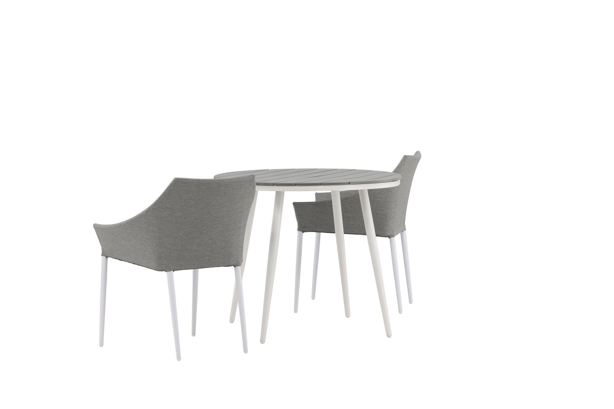 Venture Home Break - spisebord rund- White / Grey - Alu / Aintwood - 90ø _1+ Spoga - Spisebordsstol- White / Grey - - _2