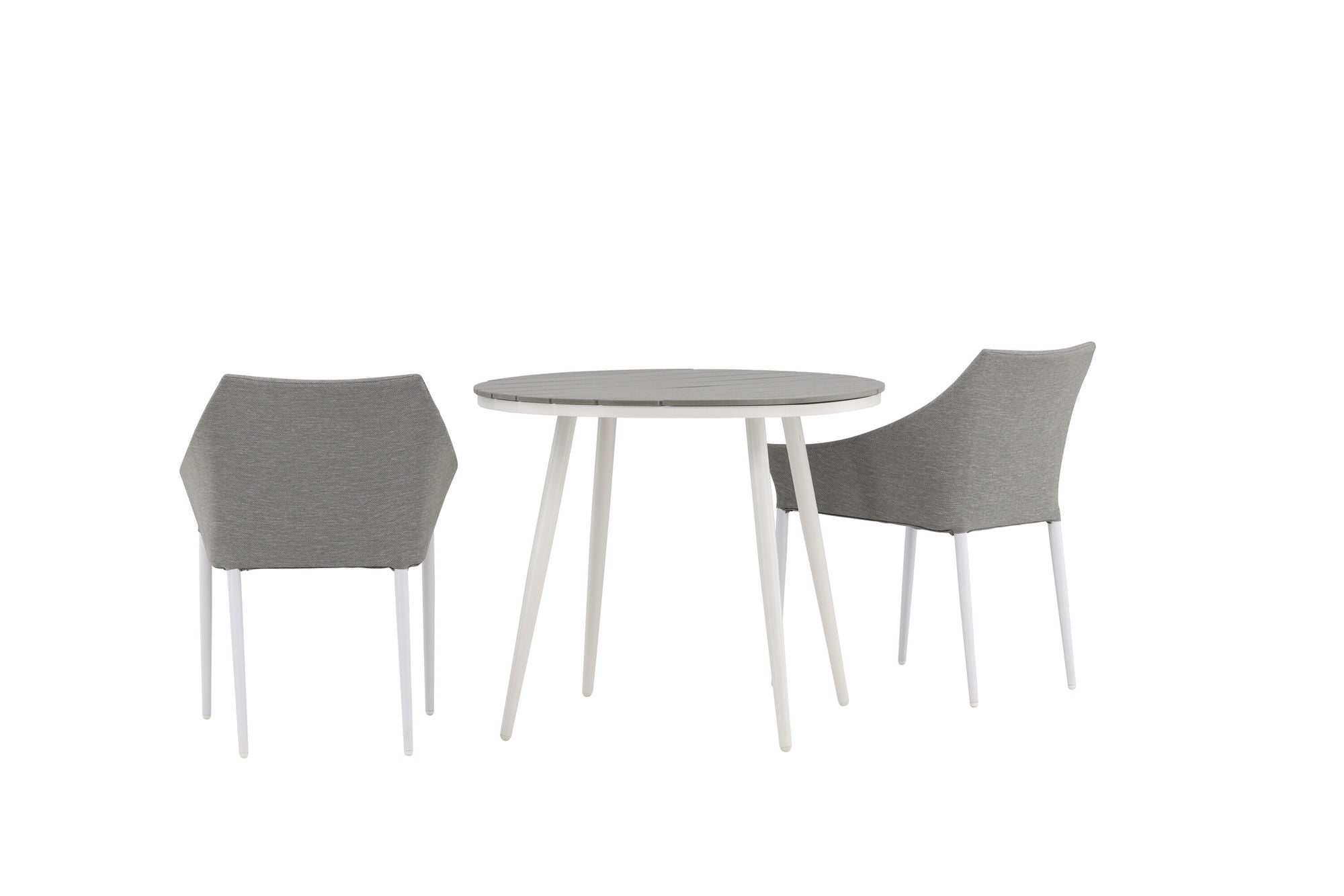 Venture Home Break - spisebord rund- White / Grey - Alu / Aintwood - 90ø _1+ Spoga - Spisebordsstol- White / Grey - - _2
