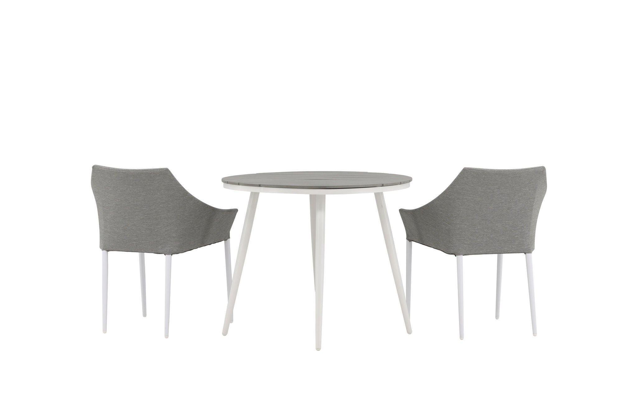 Venture Home Break - spisebord rund- White / Grey - Alu / Aintwood - 90ø _1+ Spoga - Spisebordsstol- White / Grey - - _2
