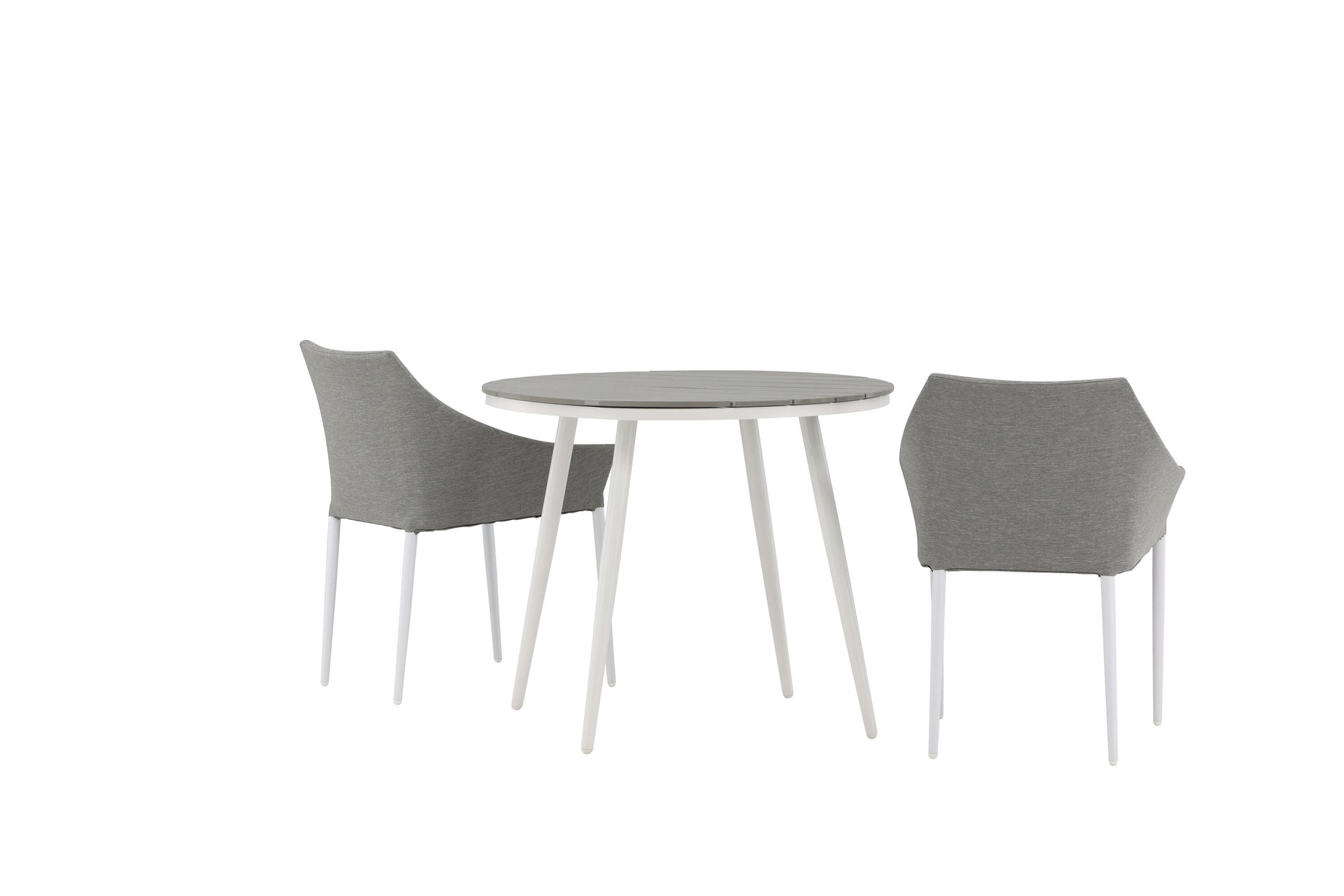 Venture Home Break - spisebord rund- White / Grey - Alu / Aintwood - 90ø _1+ Spoga - Spisebordsstol- White / Grey - - _2