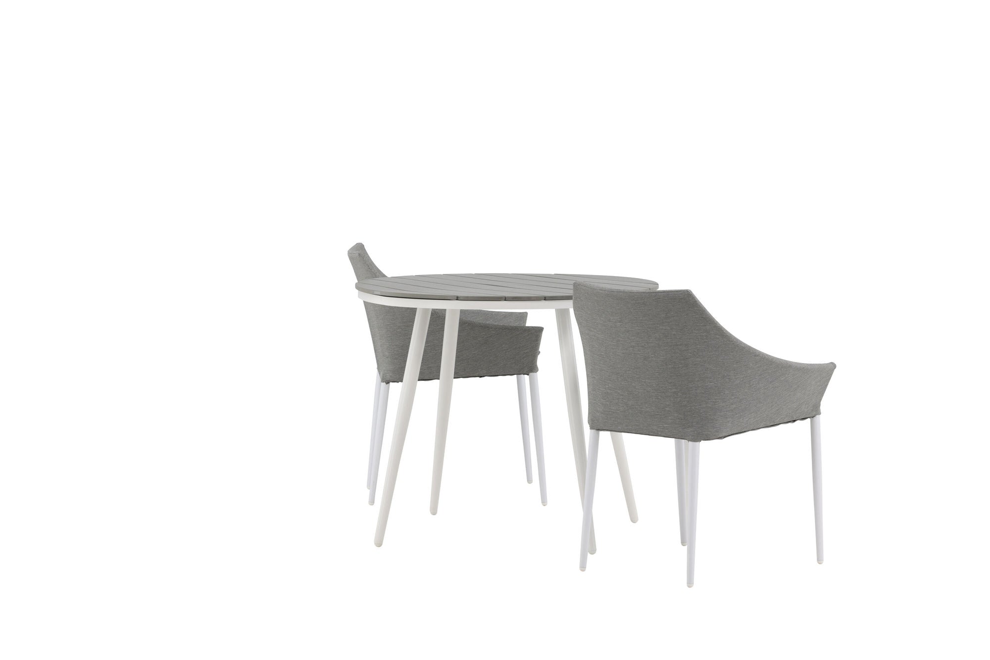 Venture Home Break - spisebord rund- White / Grey - Alu / Aintwood - 90ø _1+ Spoga - Spisebordsstol- White / Grey - - _2