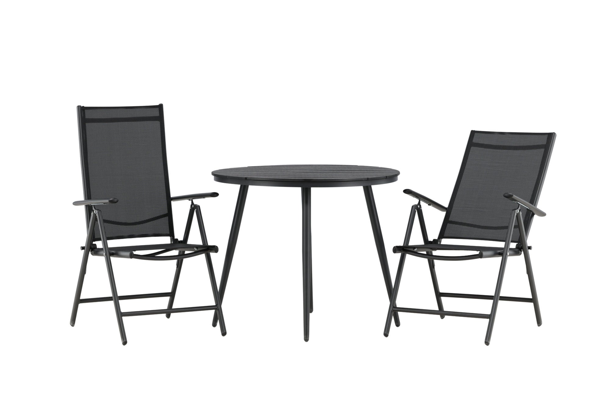 Venture Home Break - spisebord rund- Black / Black - Alu / Aintwood - 90ø _1+ Break 5:pos stol - Black/Black _2