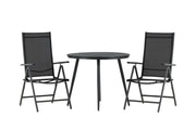 Venture Home Break - spisebord rund- Black / Black - Alu / Aintwood - 90ø _1+ Break 5:pos stol - Black/Black _2