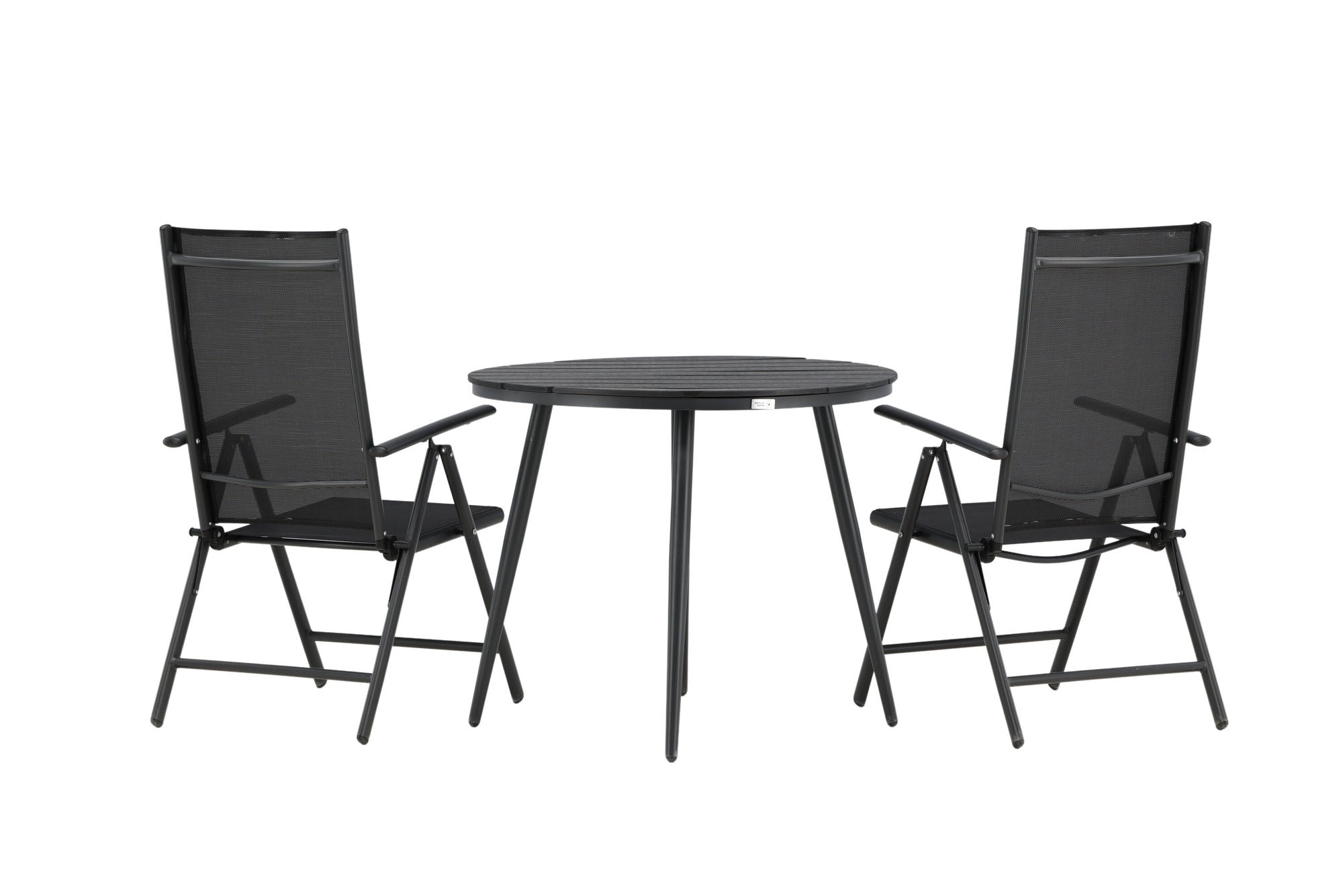 Venture Home Break - spisebord rund- Black / Black - Alu / Aintwood - 90ø _1+ Break 5:pos stol - Black/Black _2