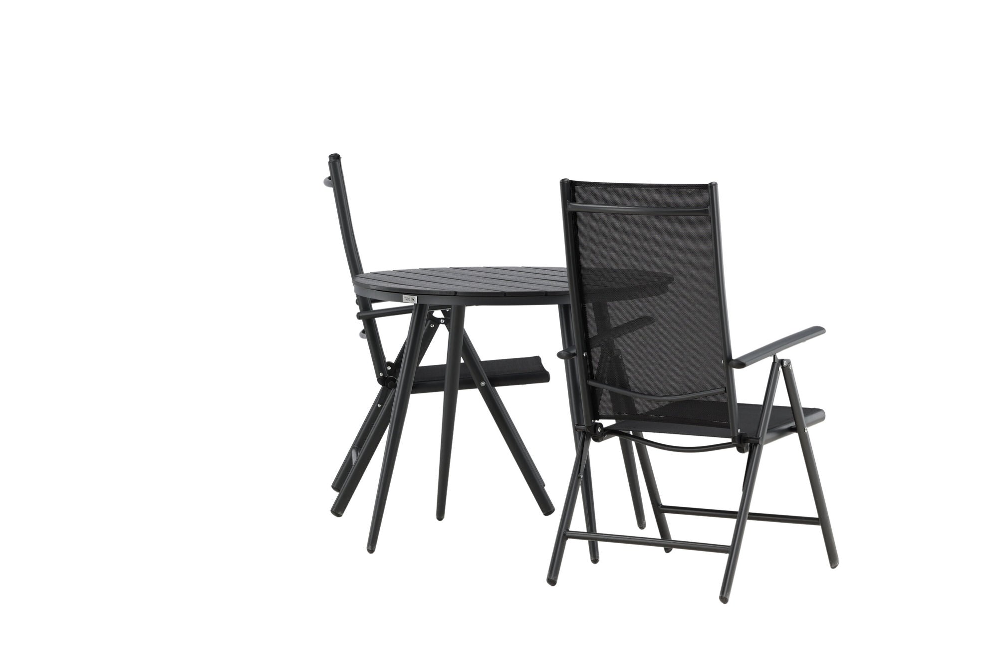 Venture Home Break - spisebord rund- Black / Black - Alu / Aintwood - 90ø _1+ Break 5:pos stol - Black/Black _2