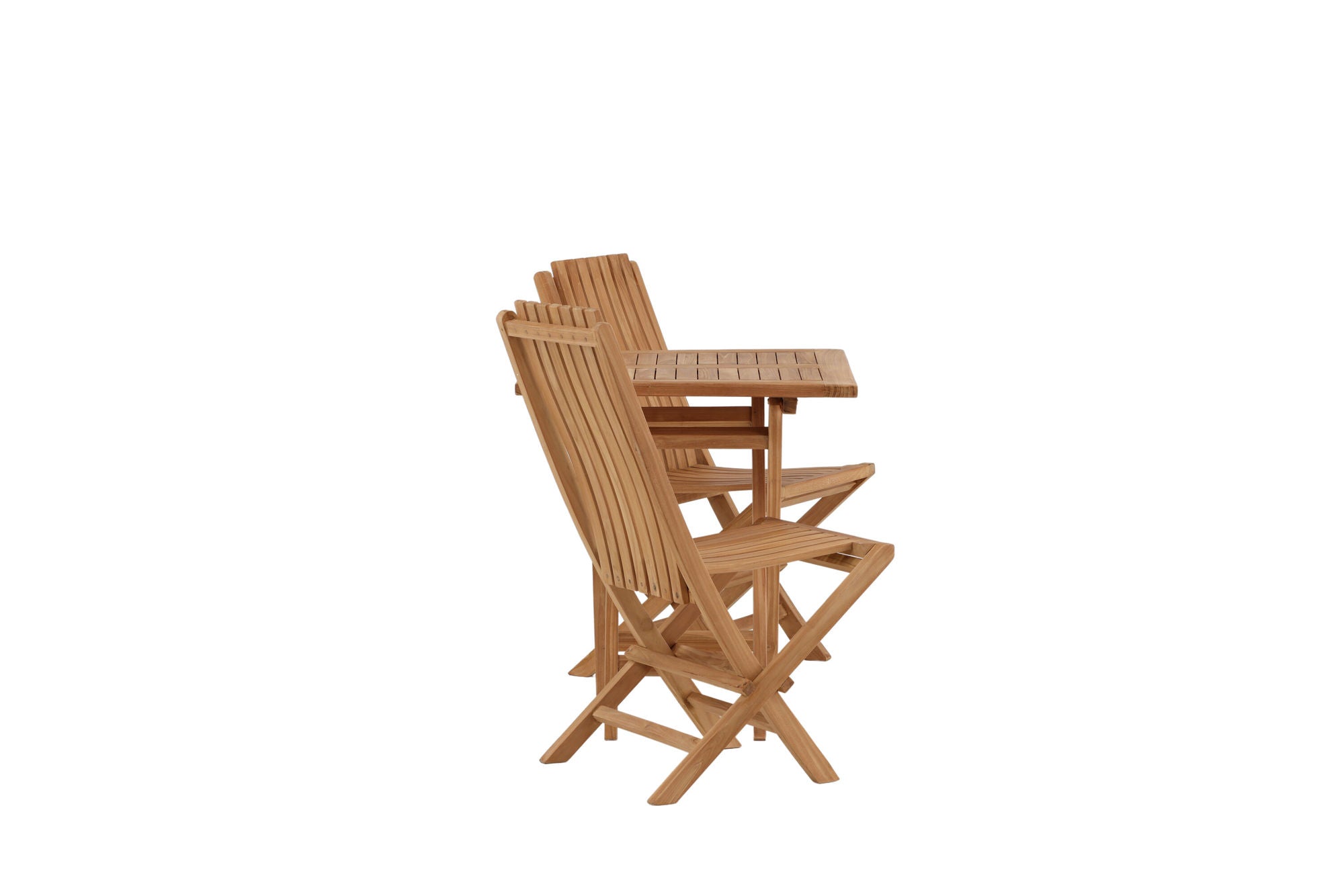 Venture Home Kenya - Folding bord- Natural - Teak - 70*70cm _1+ Ghana - Folding stol- Natural - Teak - _2