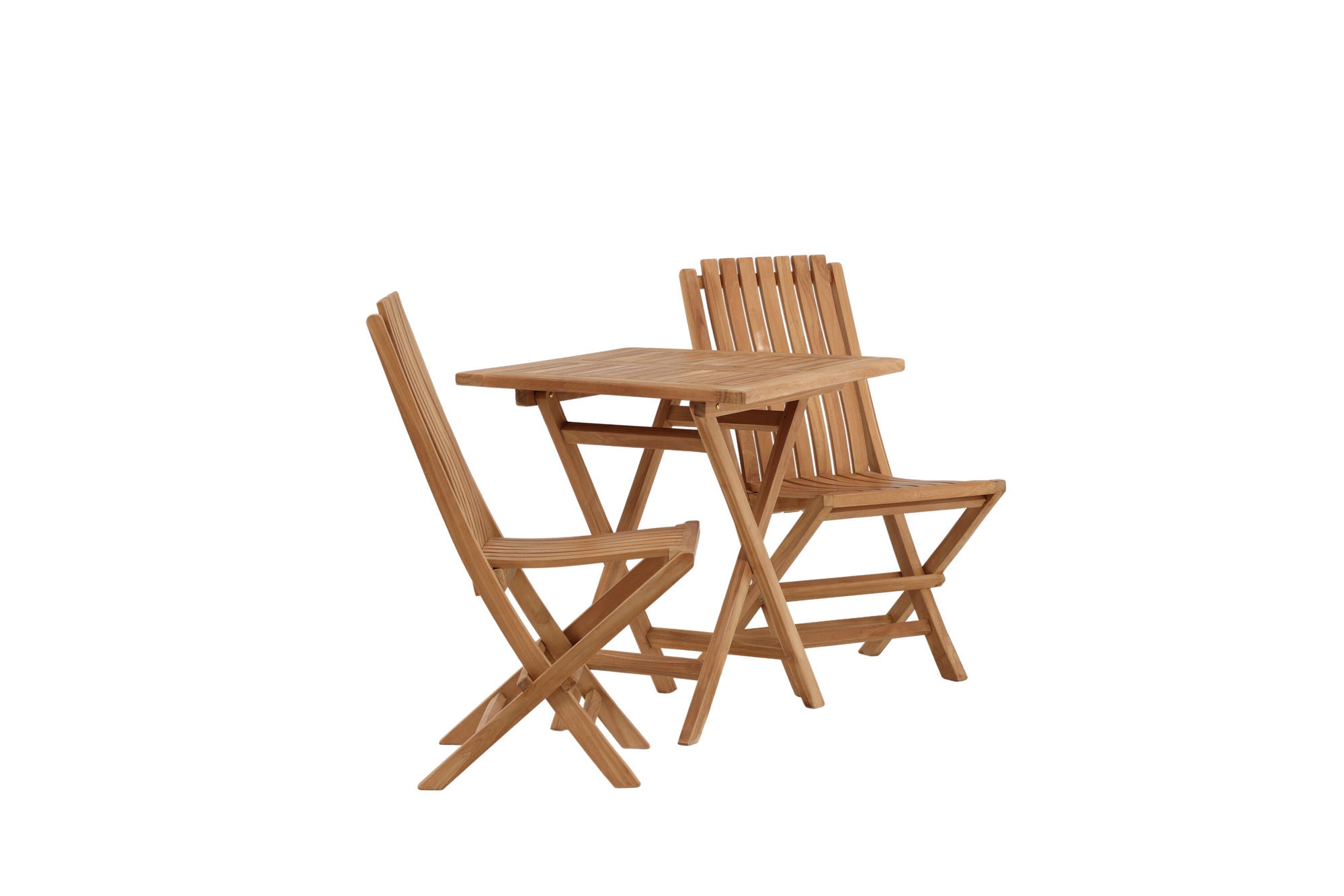 Venture Home Kenya - Folding bord- Natural - Teak - 70*70cm _1+ Ghana - Folding stol- Natural - Teak - _2