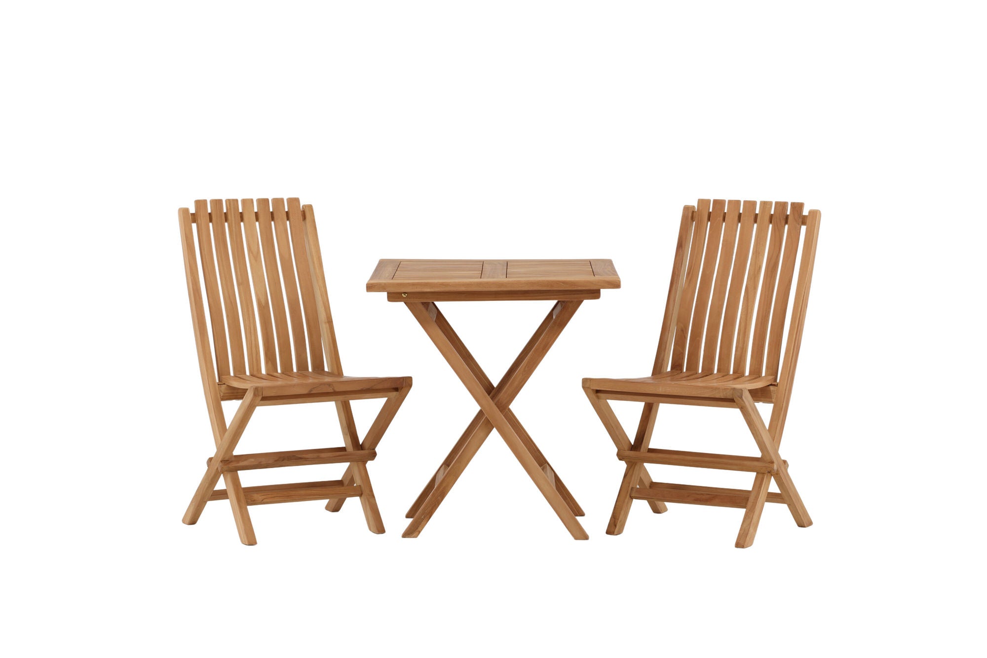 Venture Home Kenya - Folding bord- Natural - Teak - 70*70cm _1+ Ghana - Folding stol- Natural - Teak - _2