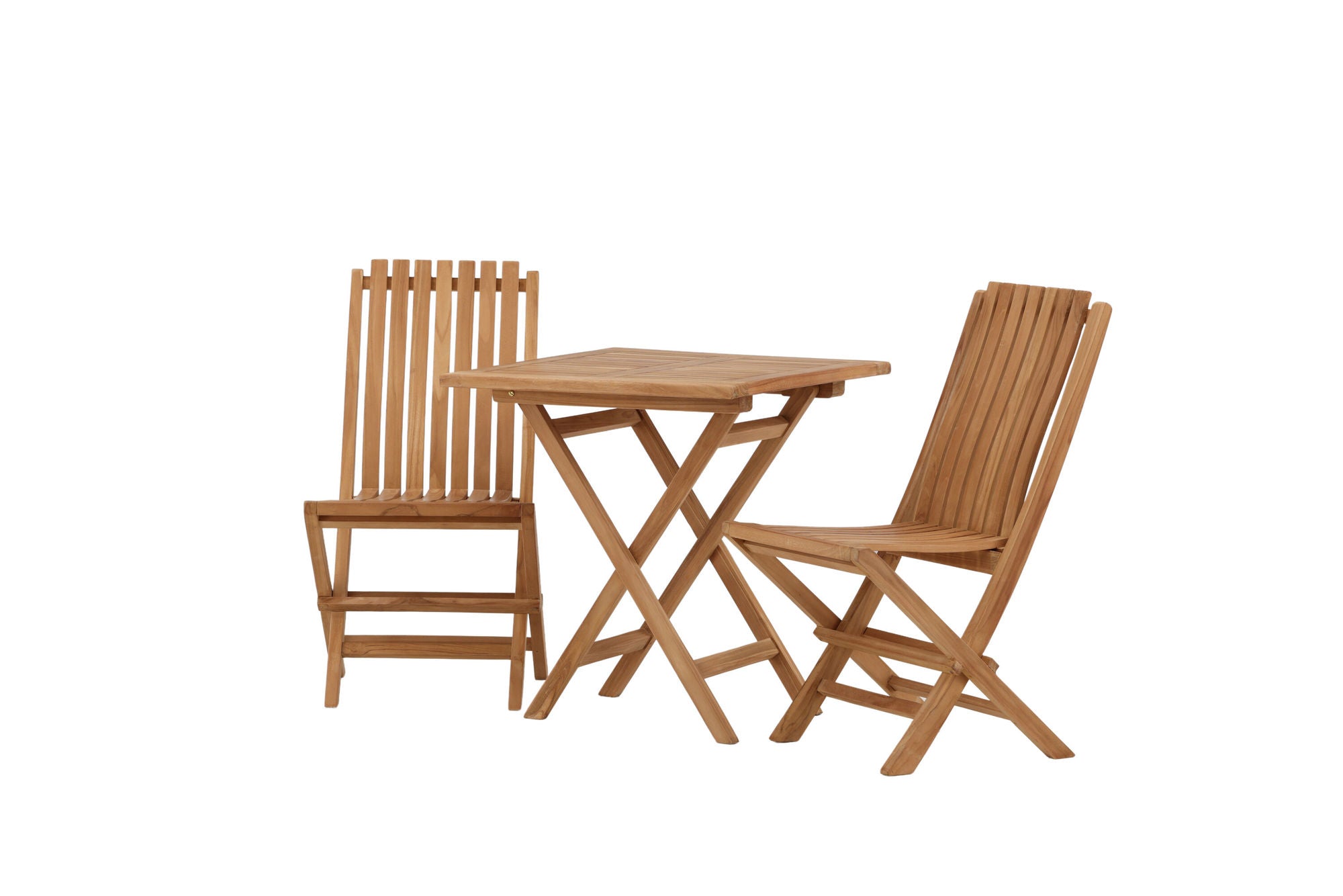 Venture Home Kenya - Folding bord- Natural - Teak - 70*70cm _1+ Ghana - Folding stol- Natural - Teak - _2