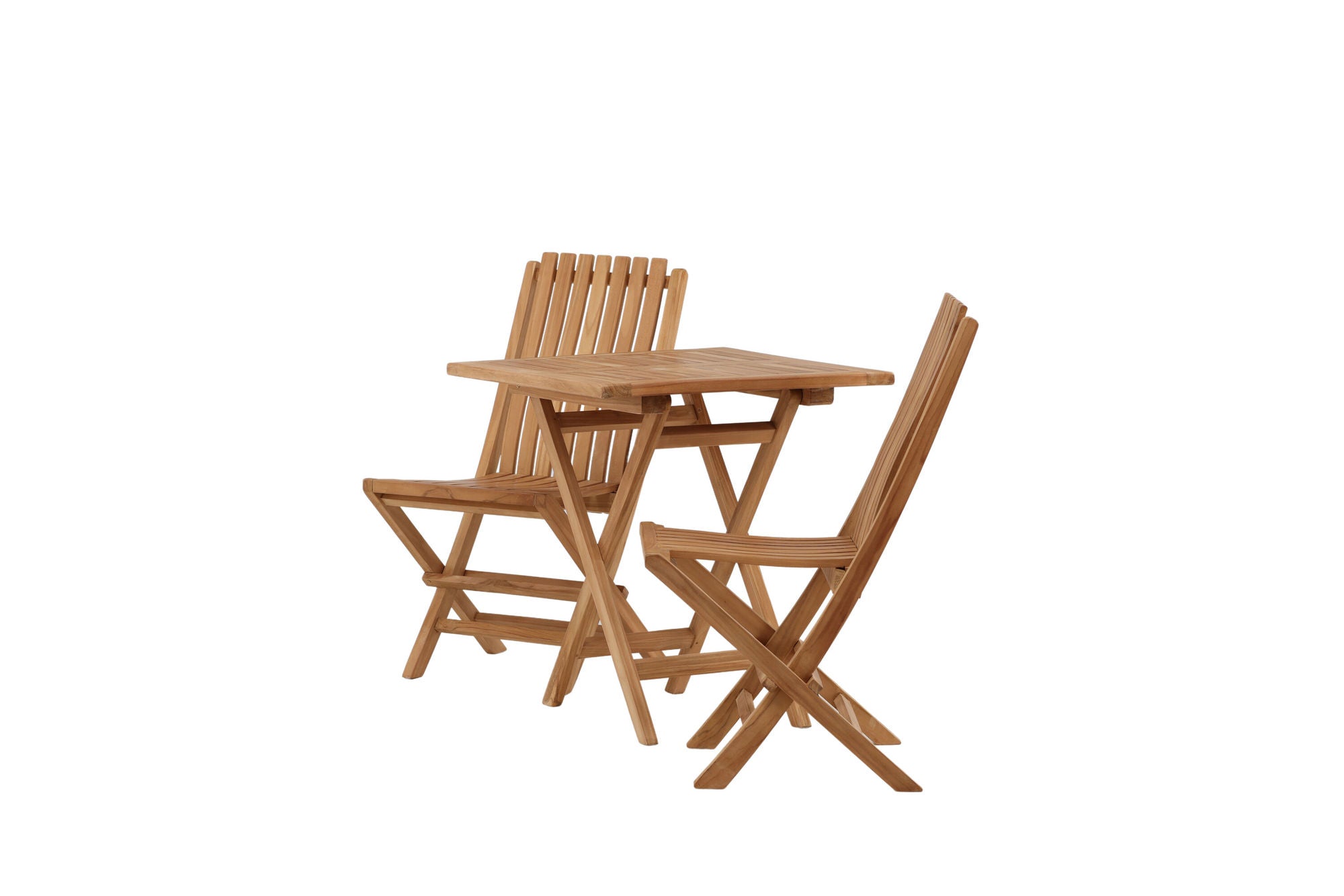 Venture Home Kenya - Folding bord- Natural - Teak - 70*70cm _1+ Ghana - Folding stol- Natural - Teak - _2