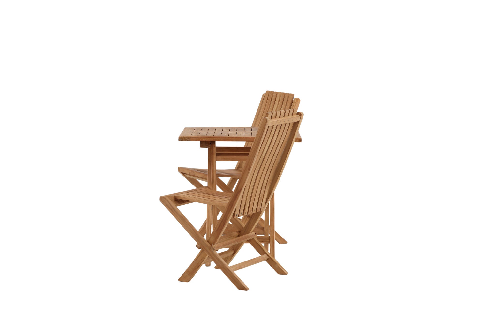 Venture Home Kenya - Folding bord- Natural - Teak - 70*70cm _1+ Ghana - Folding stol- Natural - Teak - _2