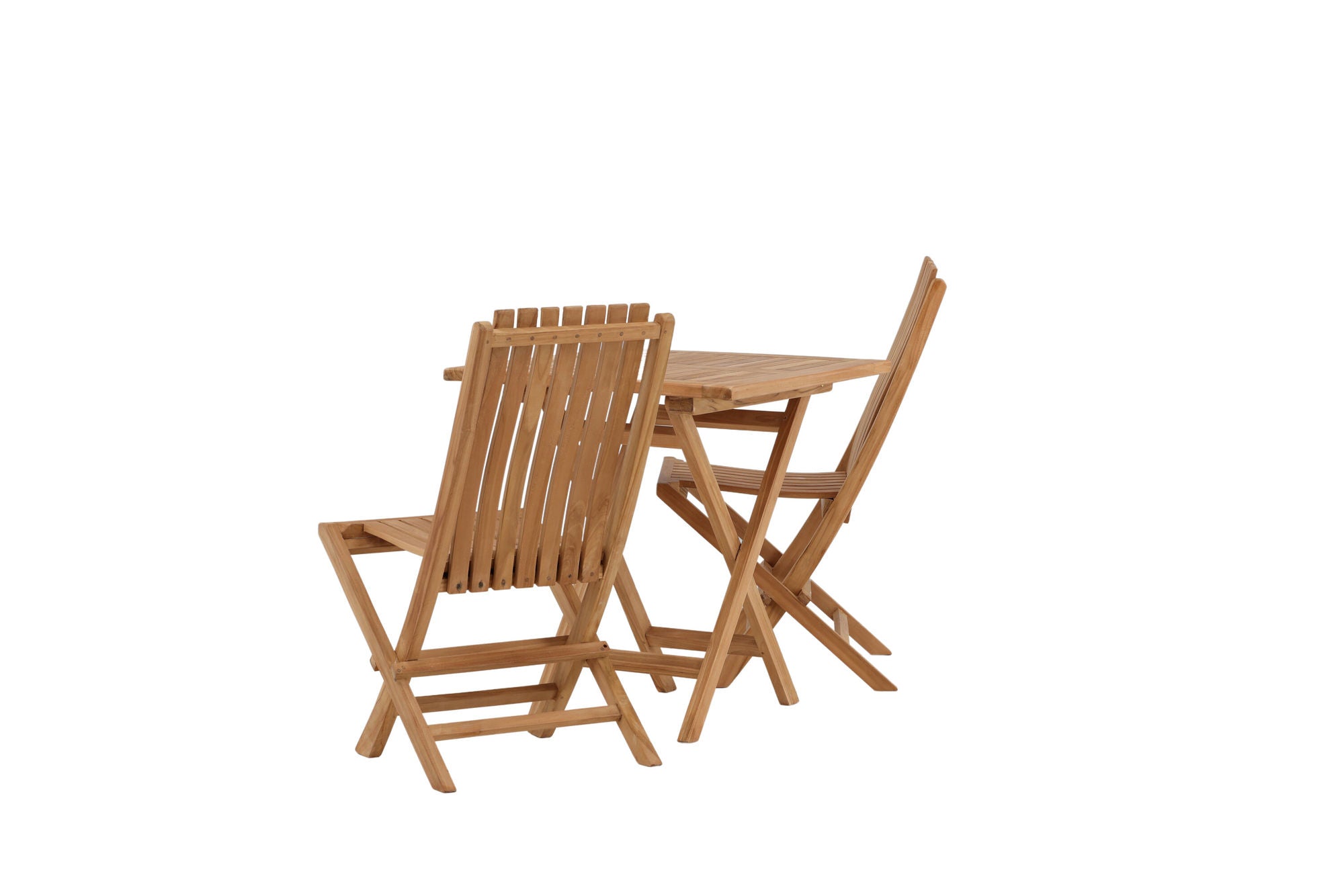 Venture Home Kenya - Folding bord- Natural - Teak - 70*70cm _1+ Ghana - Folding stol- Natural - Teak - _2