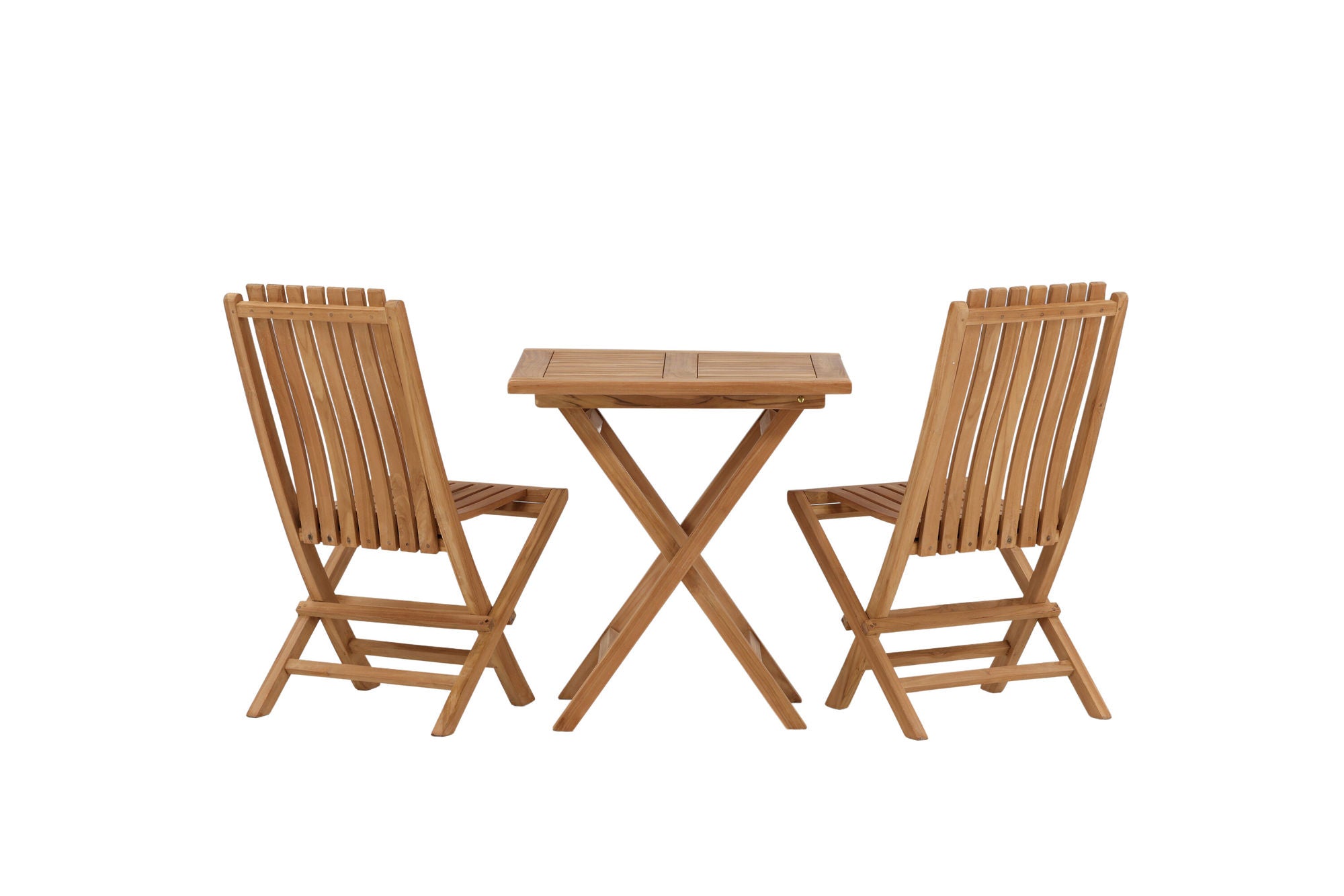 Venture Home Kenya - Folding bord- Natural - Teak - 70*70cm _1+ Ghana - Folding stol- Natural - Teak - _2