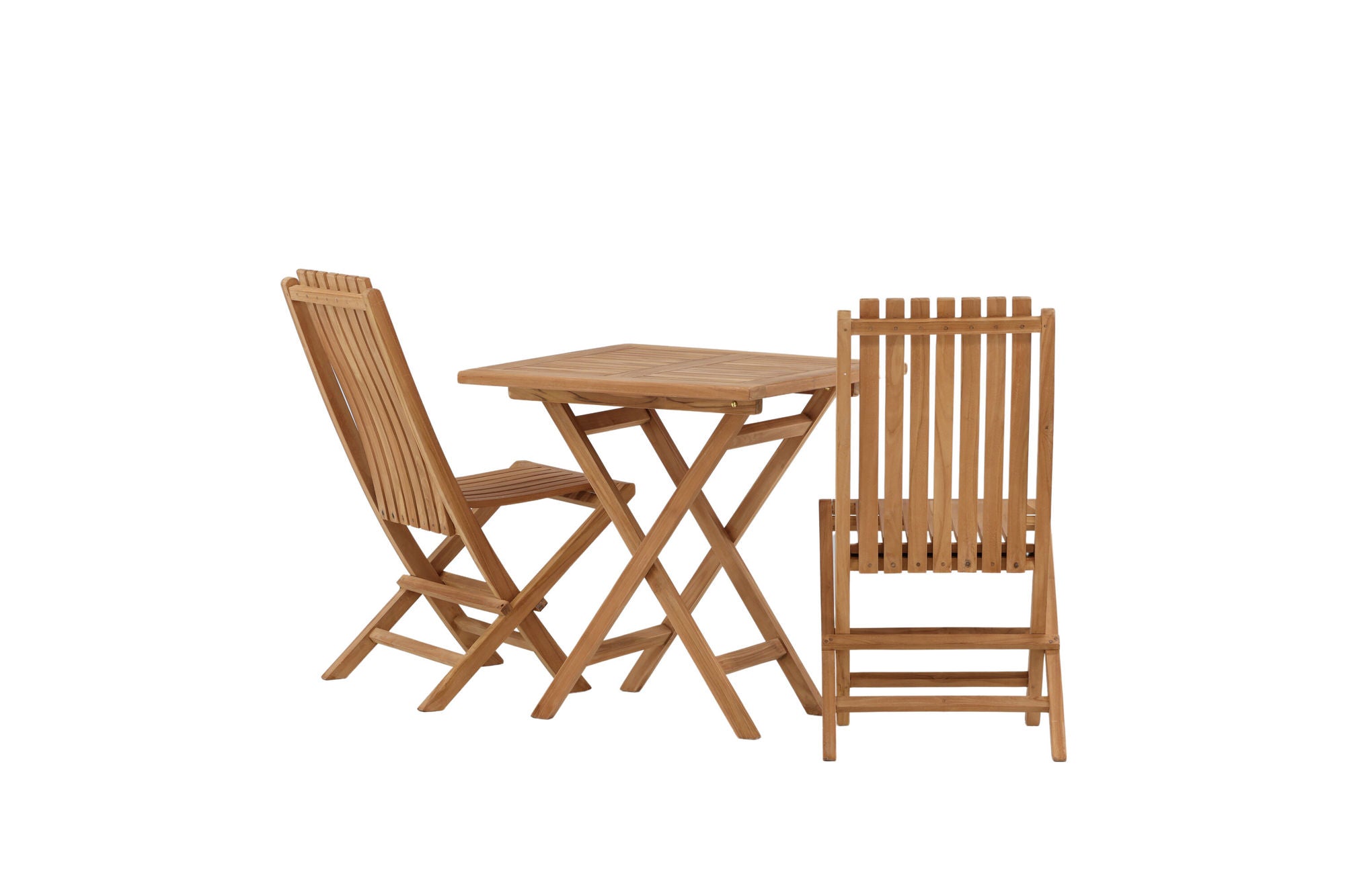 Venture Home Kenya - Folding bord- Natural - Teak - 70*70cm _1+ Ghana - Folding stol- Natural - Teak - _2