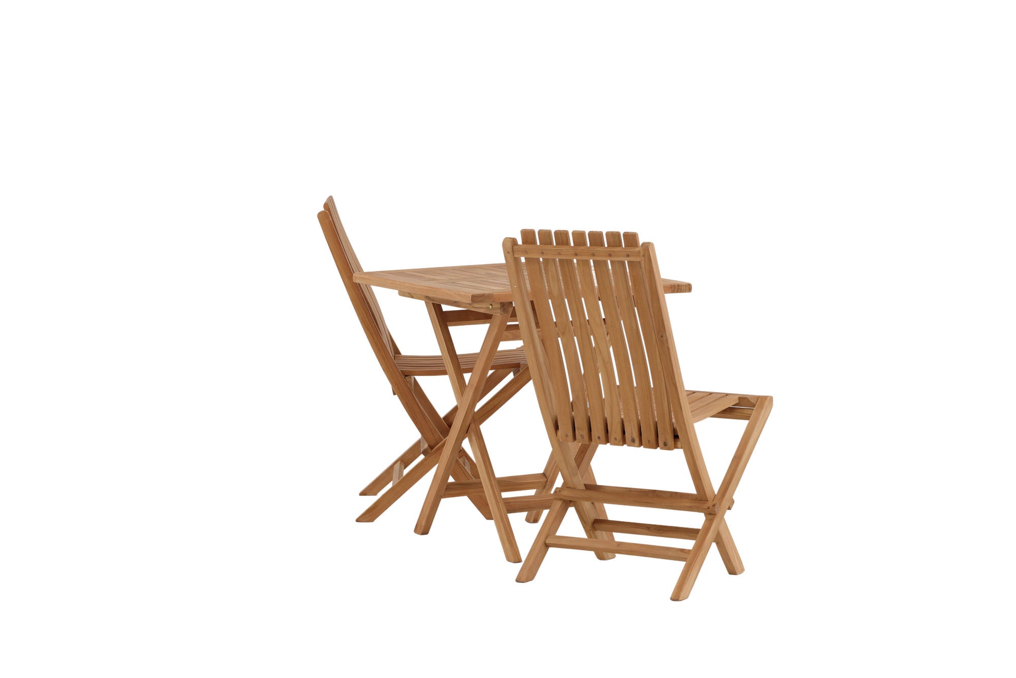 Venture Home Kenya - Folding bord- Natural - Teak - 70*70cm _1+ Ghana - Folding stol- Natural - Teak - _2