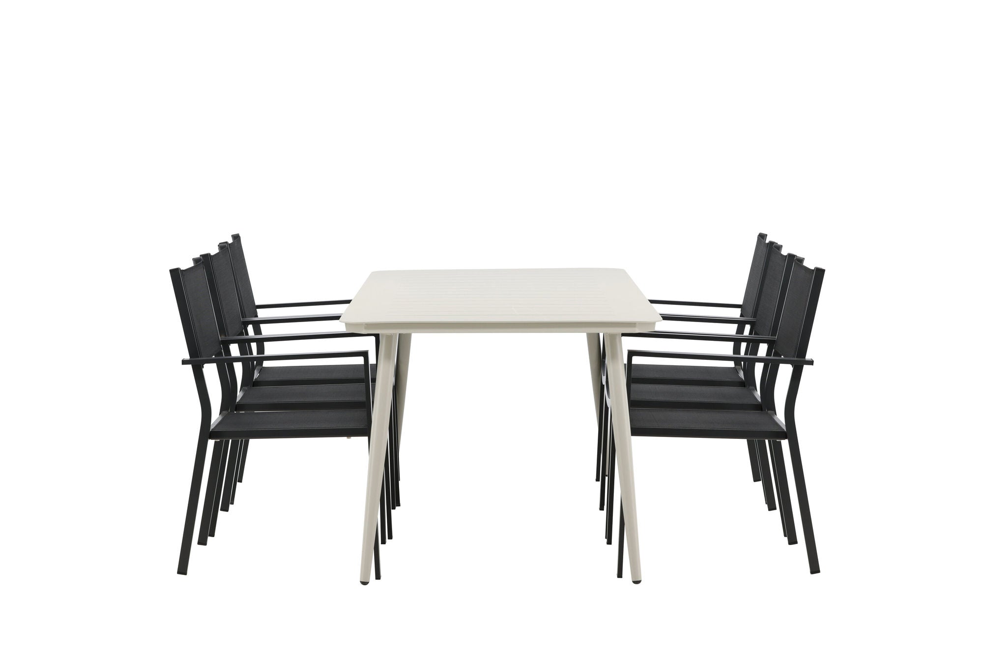 Venture Home Lina spisebord - Beige - 200*90 _1+ Copacabana Stacking stol - Black/Black _6