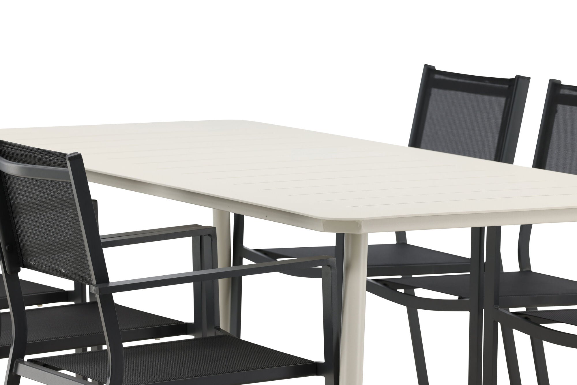 Venture Home Lina spisebord - Beige - 200*90 _1+ Copacabana Stacking stol - Black/Black _6