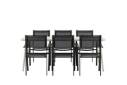 Venture Home Lina spisebord - Beige - 200*90 _1+ Copacabana Stacking stol - Black/Black _6