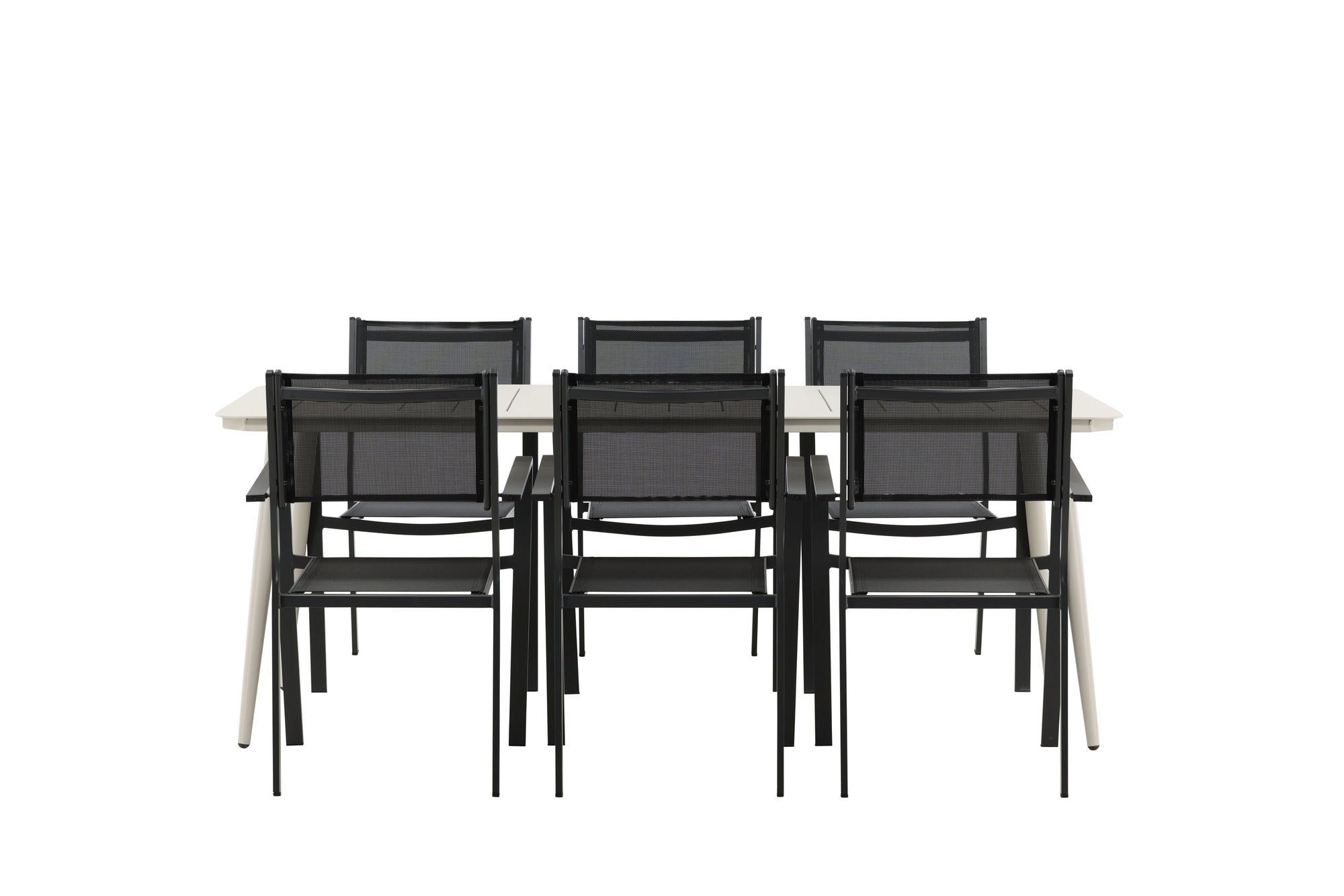 Venture Home Lina spisebord - Beige - 200*90 _1+ Copacabana Stacking stol - Black/Black _6