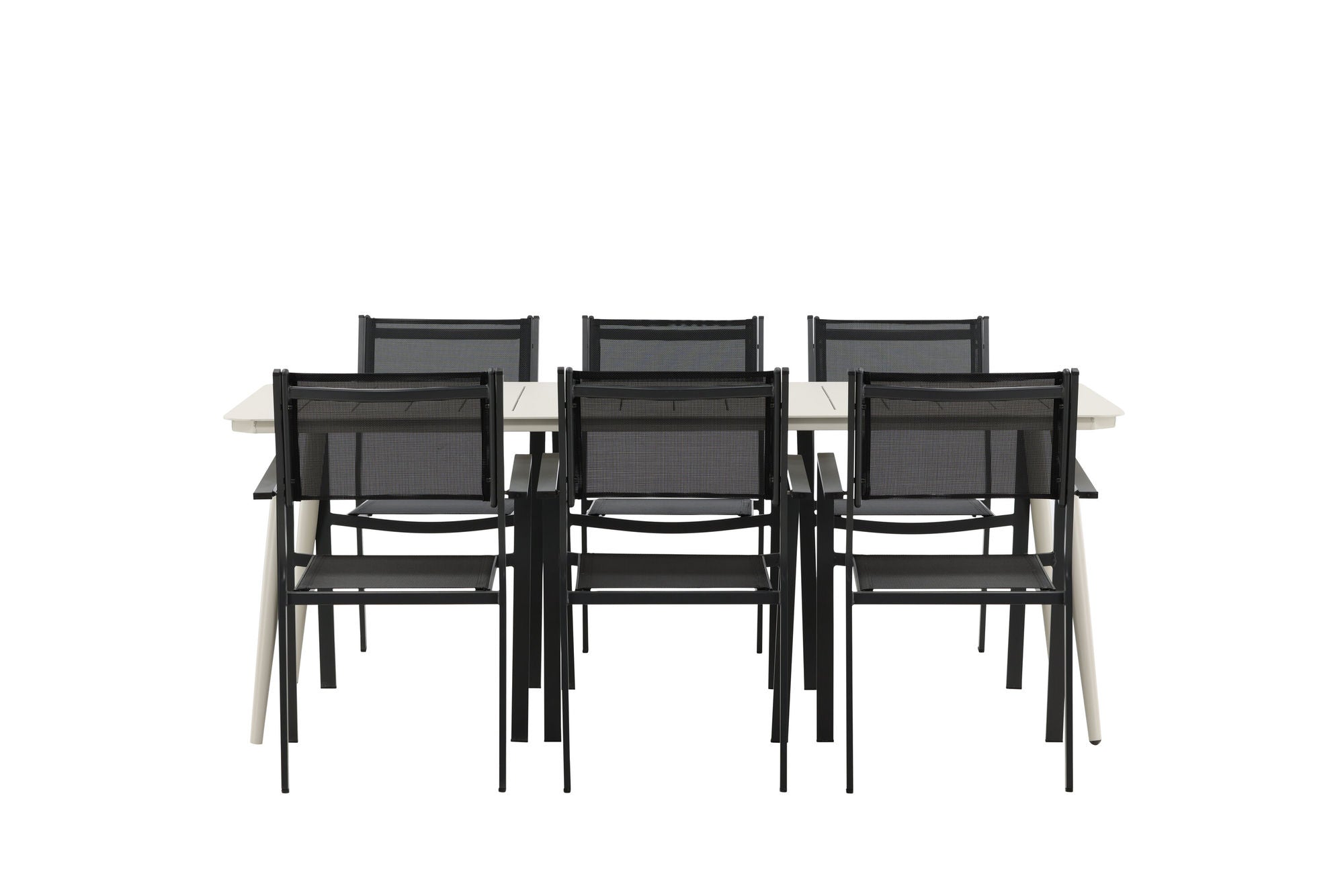 Venture Home Lina spisebord - Beige - 200*90 _1+ Copacabana Stacking stol - Black/Black _6