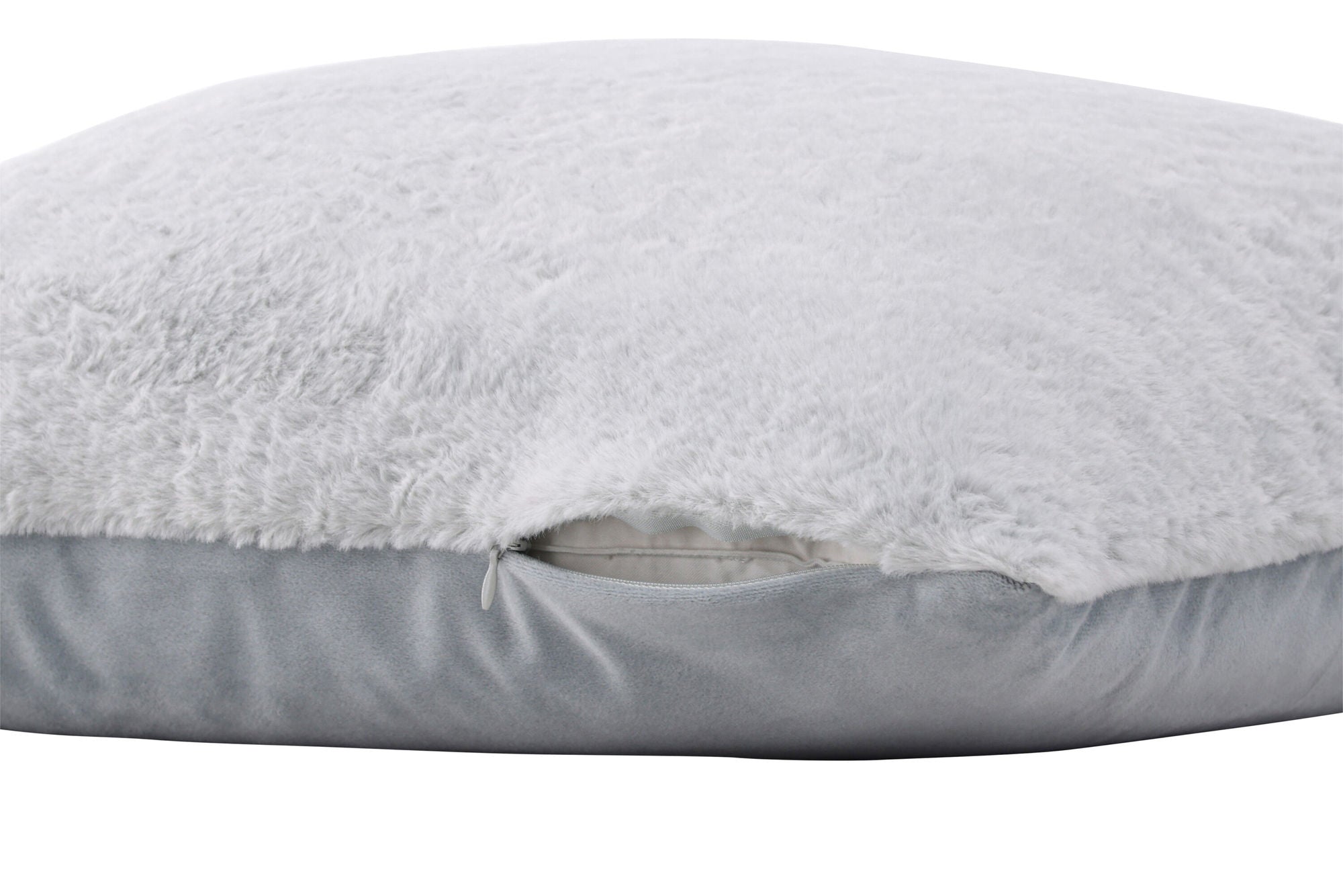 Venture Home Thea Cushion Cover Rabbit fur/Poly Velvet - Grey 50x50