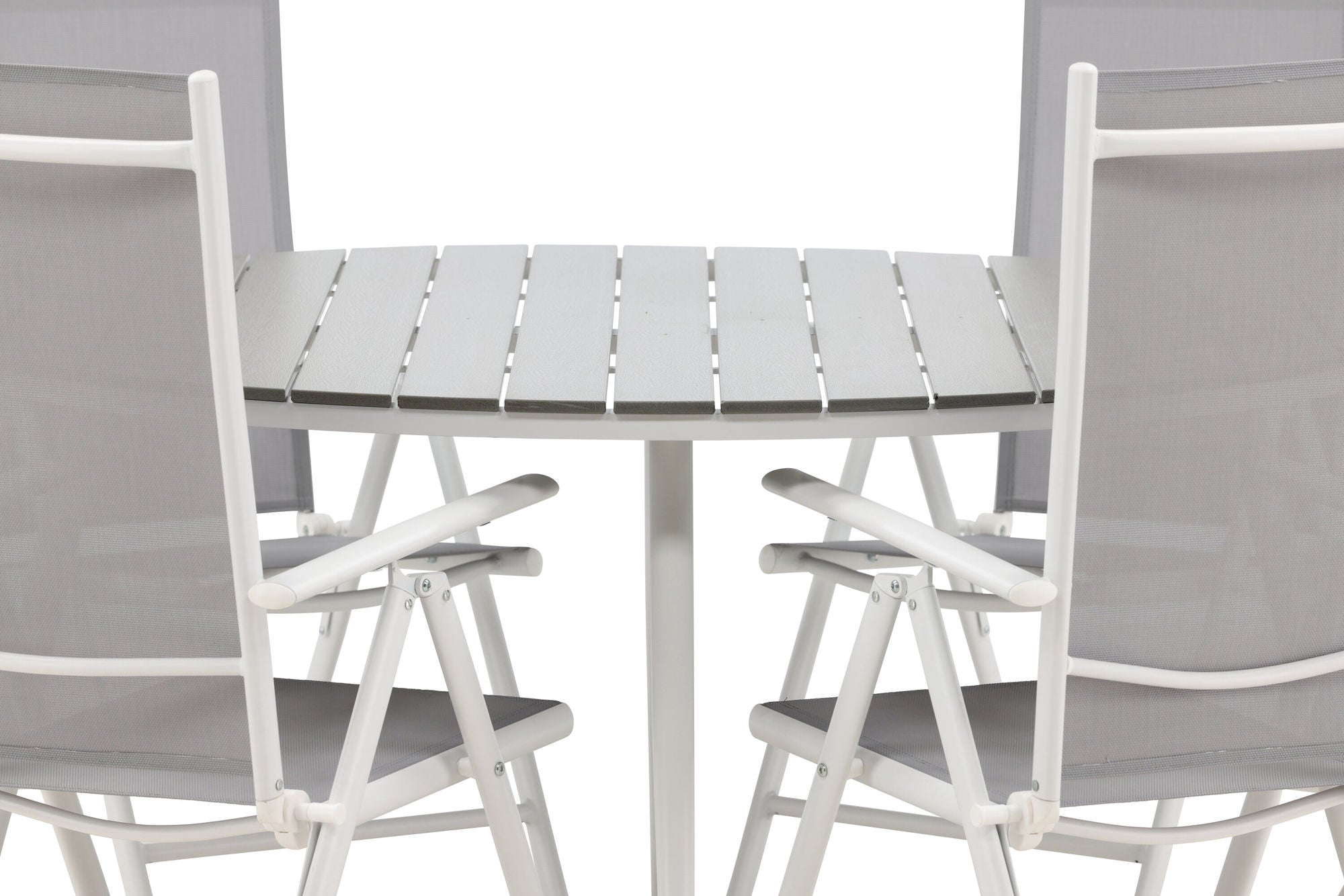 Venture Home Break - spisebord rund- White / Grey - Alu / Aintwood - 150ø _1+ Break 5:pos stol - White/Grey _6