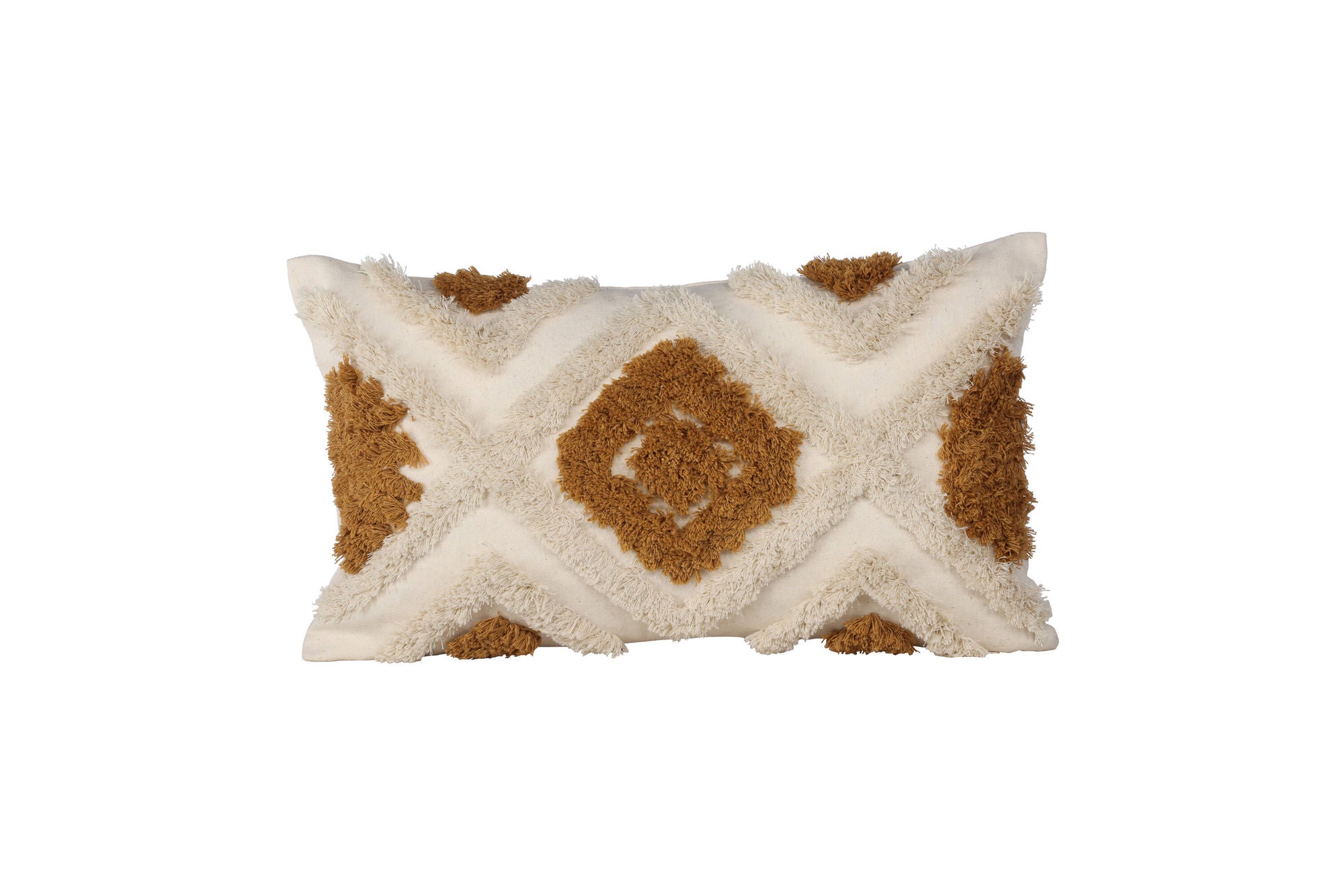 Venture Home Ada Cushion Cover Polycotton - White/Brown / 30x50