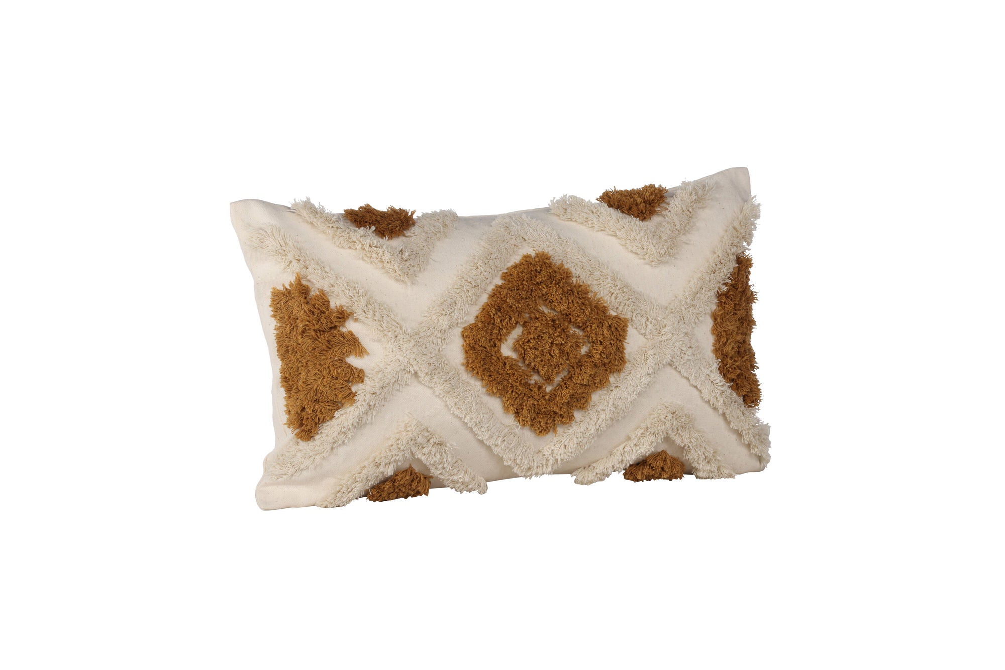 Venture Home Ada Cushion Cover Polycotton - White/Brown / 30x50