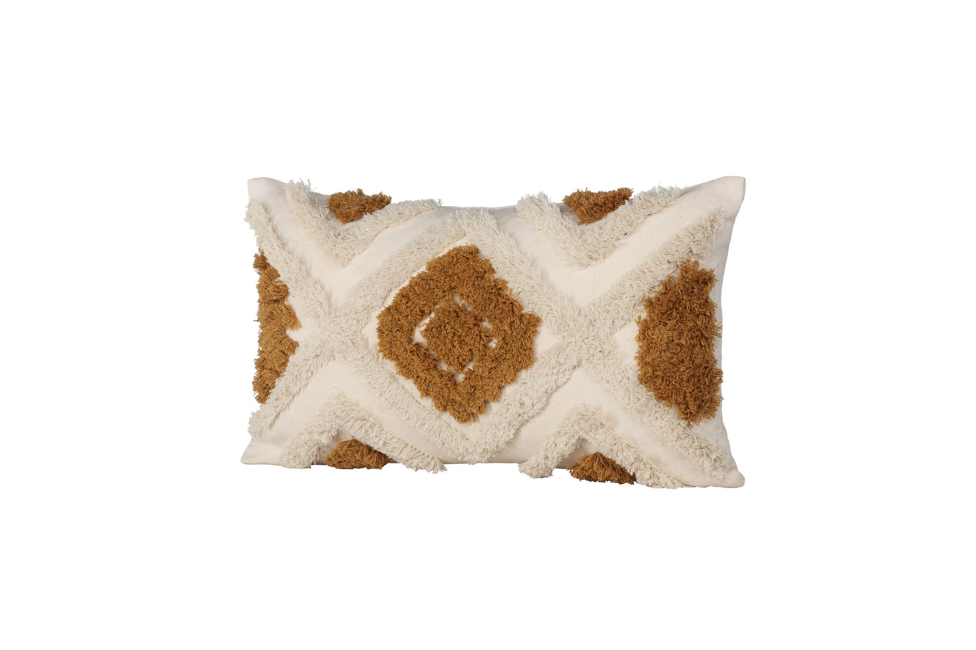 Venture Home Ada Cushion Cover Polycotton - White/Brown / 30x50