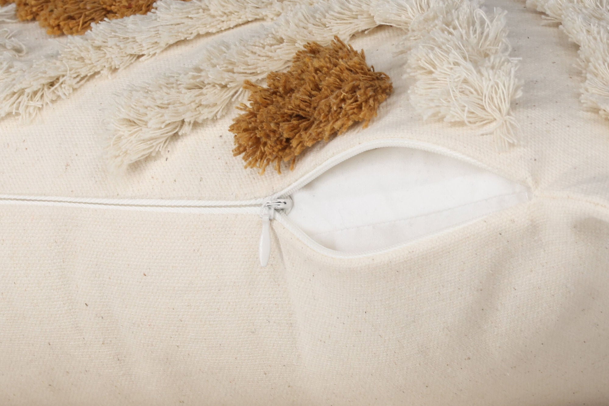 Venture Home Ada Cushion Cover Polycotton - White/Brown / 30x50