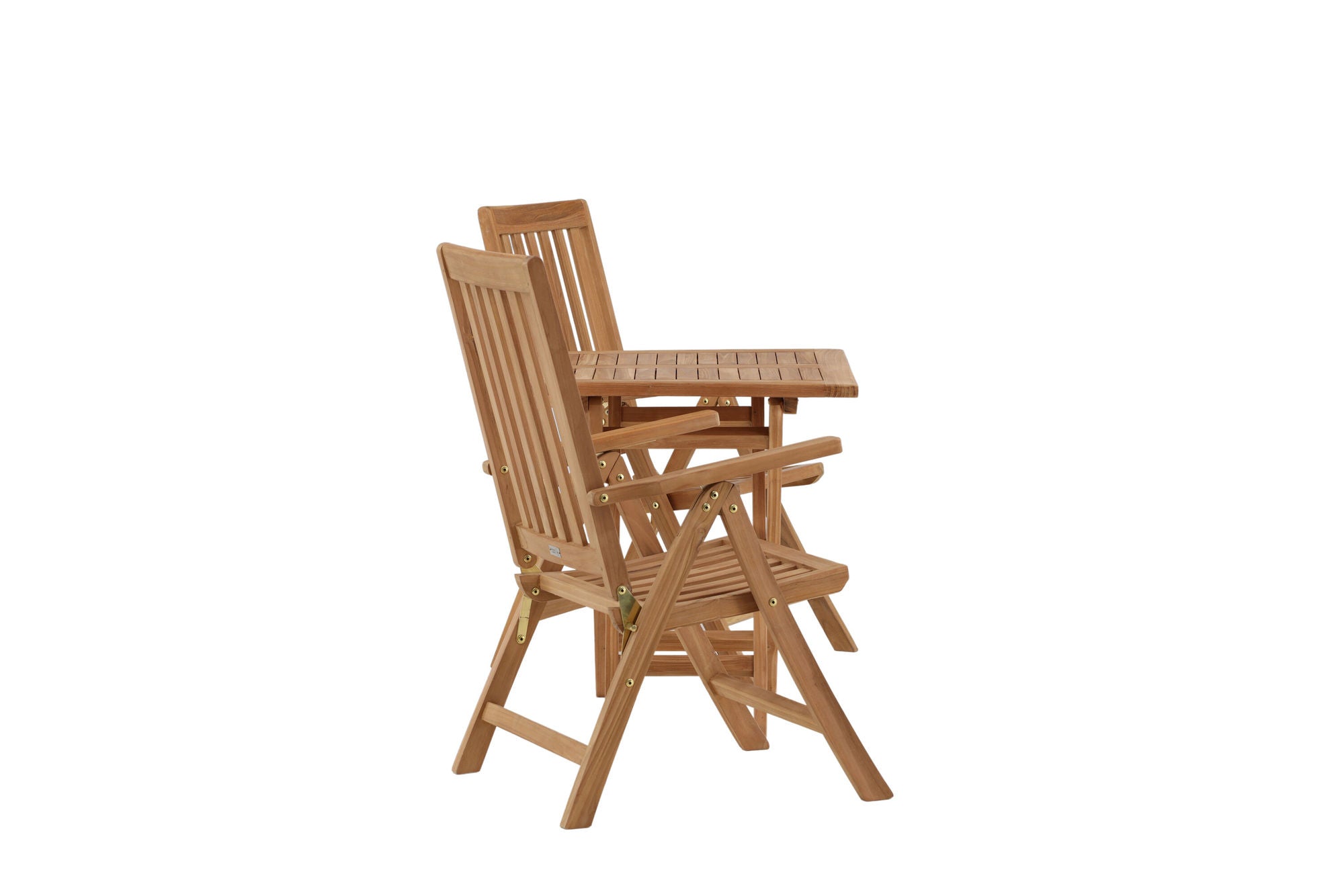 Venture Home Kenya - Folding bord- Natural - Teak - 70*70cm +Kenya 5-position Folding stol - Teak _2