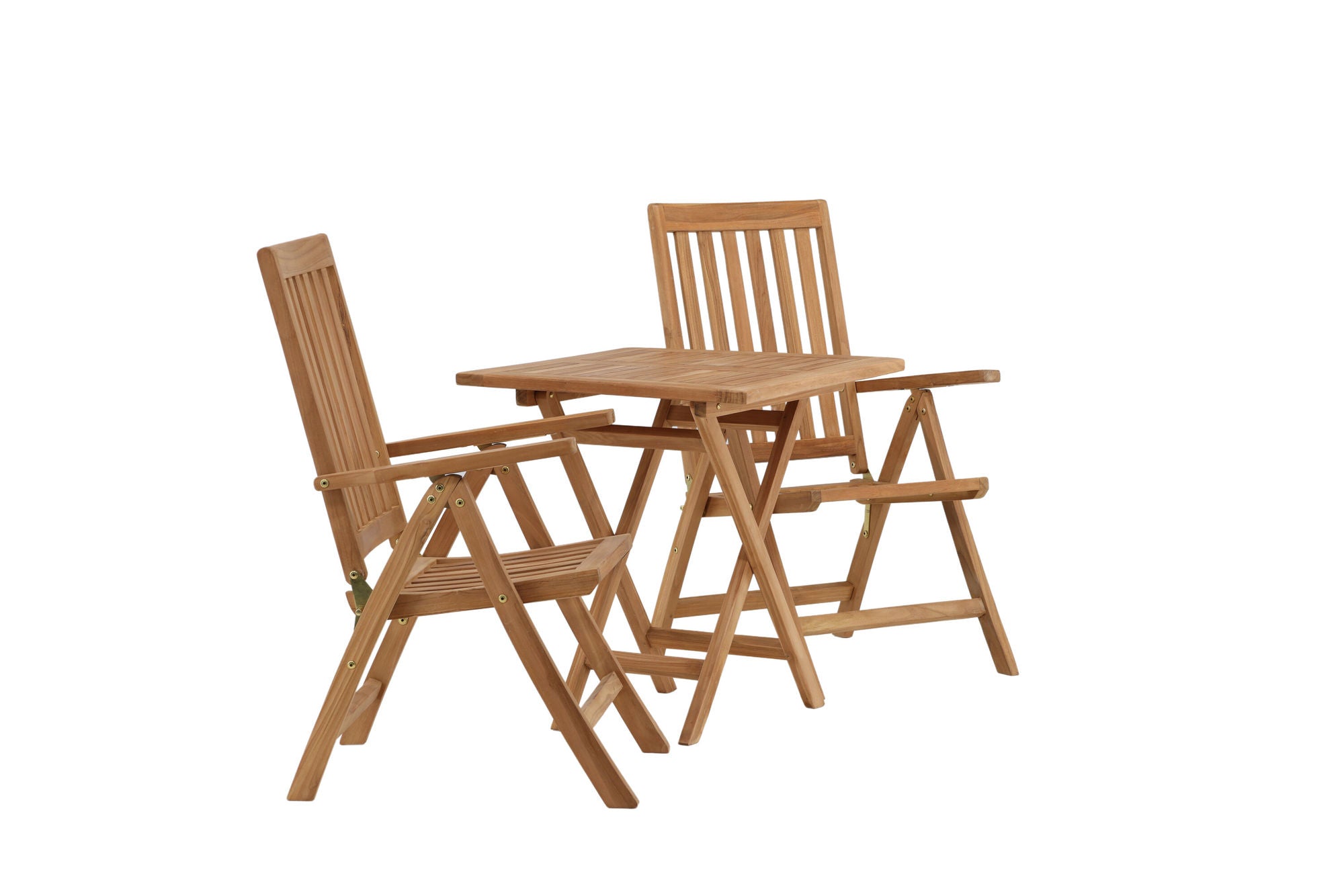 Venture Home Kenya - Folding bord- Natural - Teak - 70*70cm +Kenya 5-position Folding stol - Teak _2
