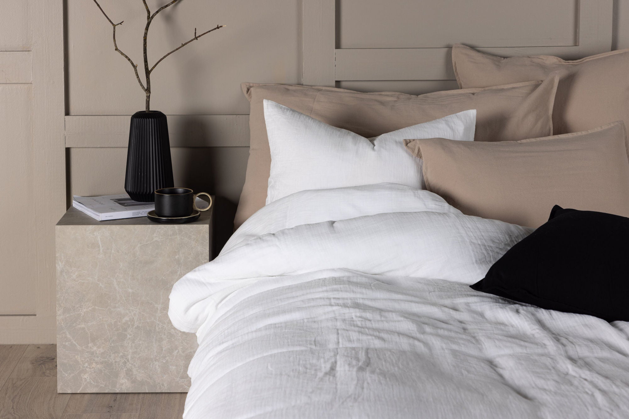Venture Home Mila Bedset Cottongauze - White / 200x150+50x60cm