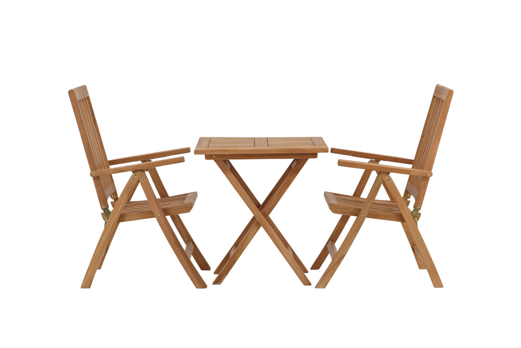 Venture Home Kenya - Folding bord- Natural - Teak - 70*70cm +Kenya 5-position Folding stol - Teak _2