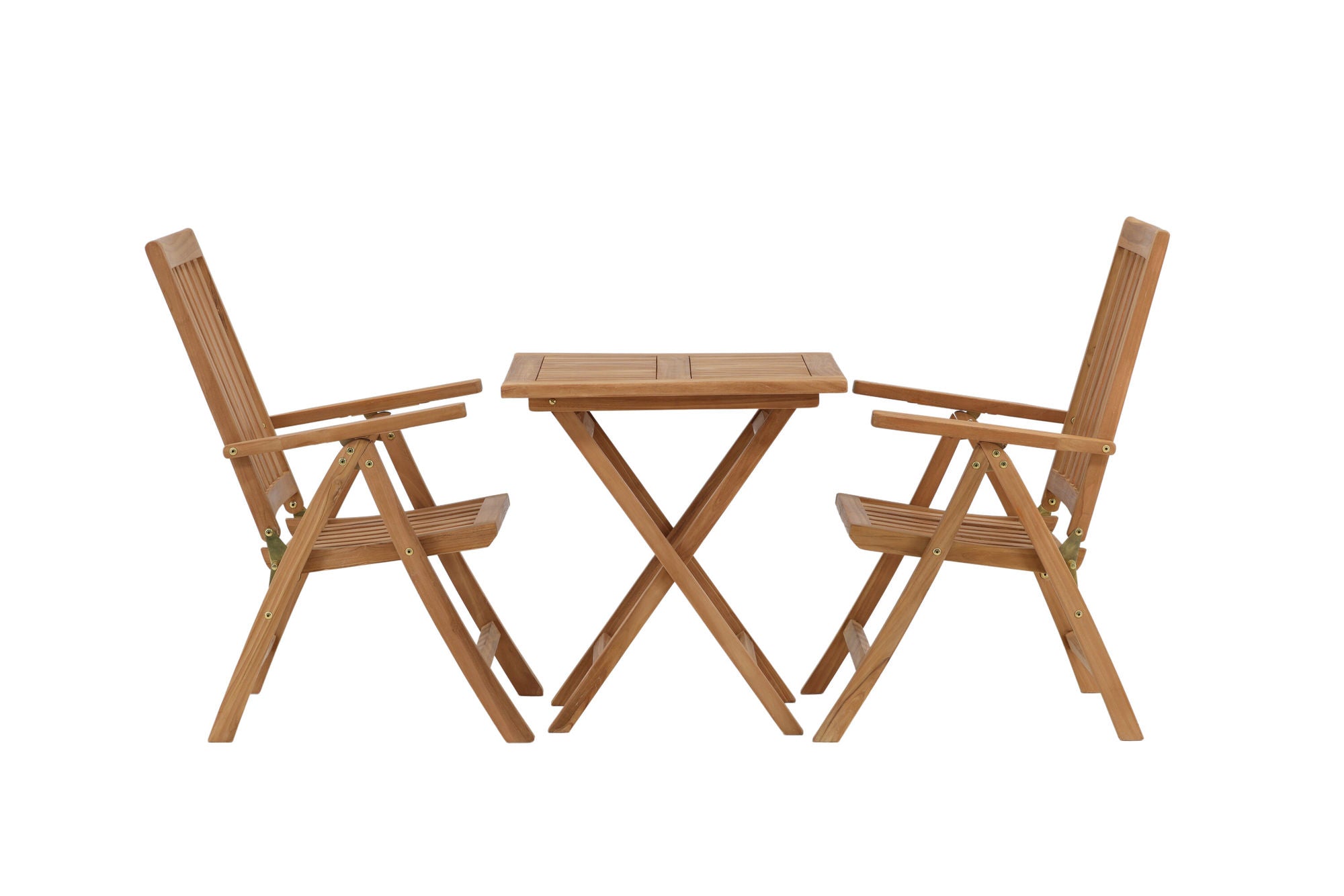 Venture Home Kenya - Folding bord- Natural - Teak - 70*70cm +Kenya 5-position Folding stol - Teak _2