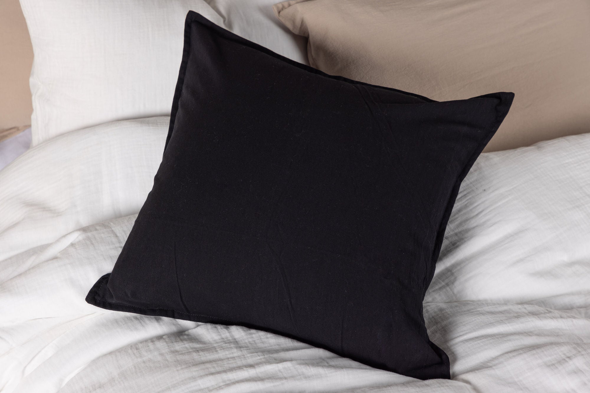 Venture Home Ronja Cushion Cover Washed Cotton - Black 45x45