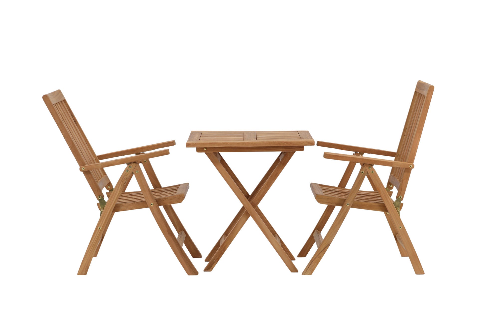Venture Home Kenya - Folding bord- Natural - Teak - 70*70cm +Kenya 5-position Folding stol - Teak _2