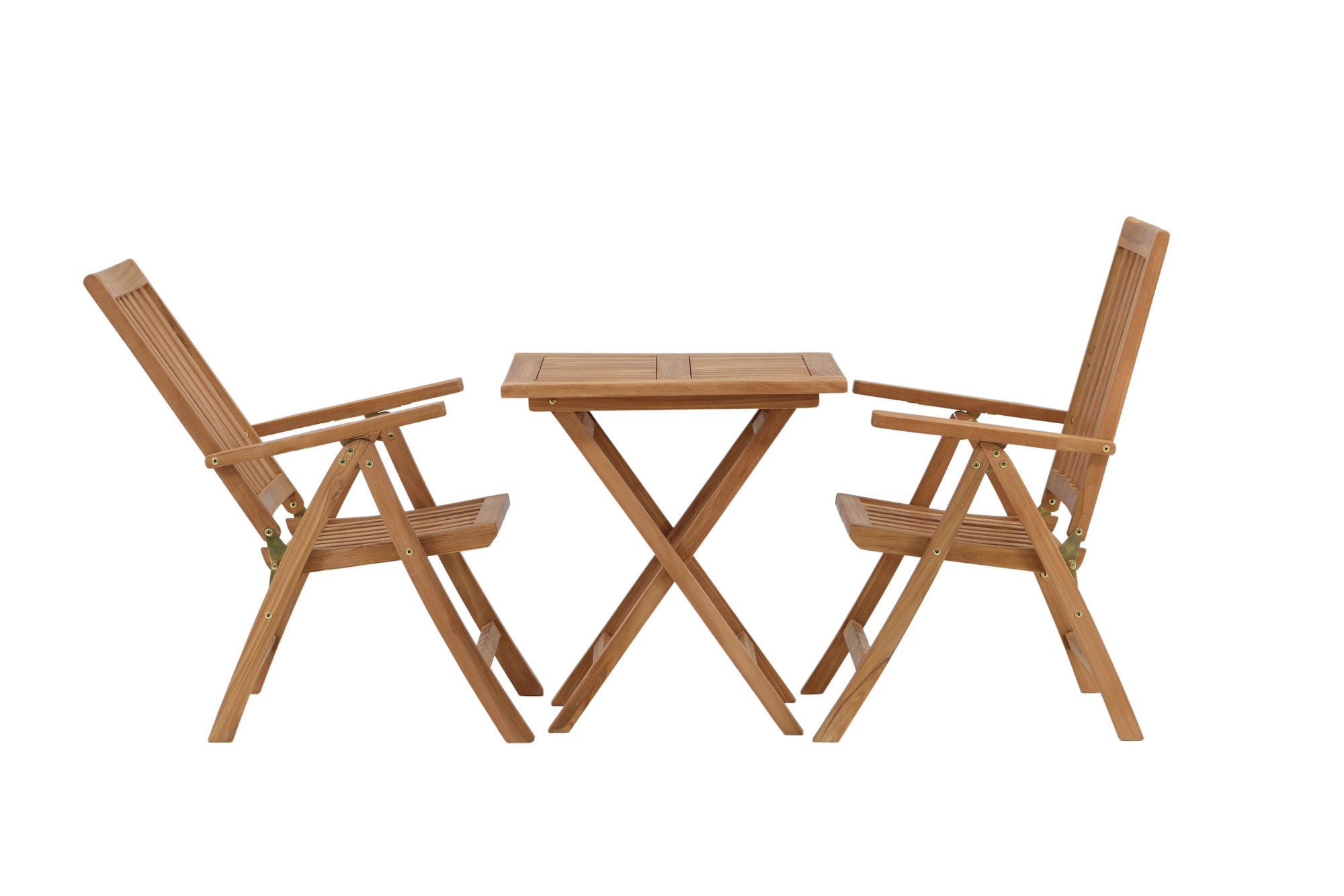 Venture Home Kenya - Folding bord- Natural - Teak - 70*70cm +Kenya 5-position Folding stol - Teak _2