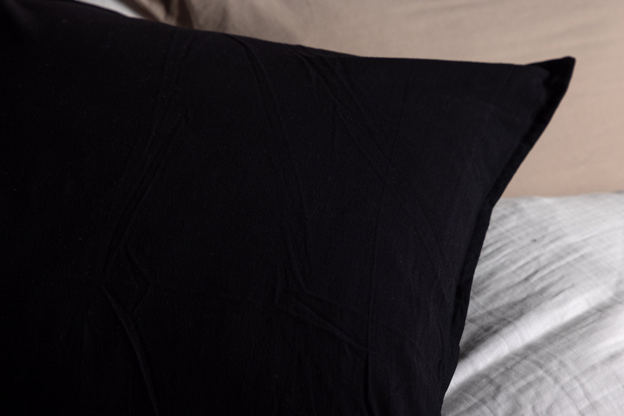 Venture Home Ronja Cushion Cover Washed Cotton - Black 45x45