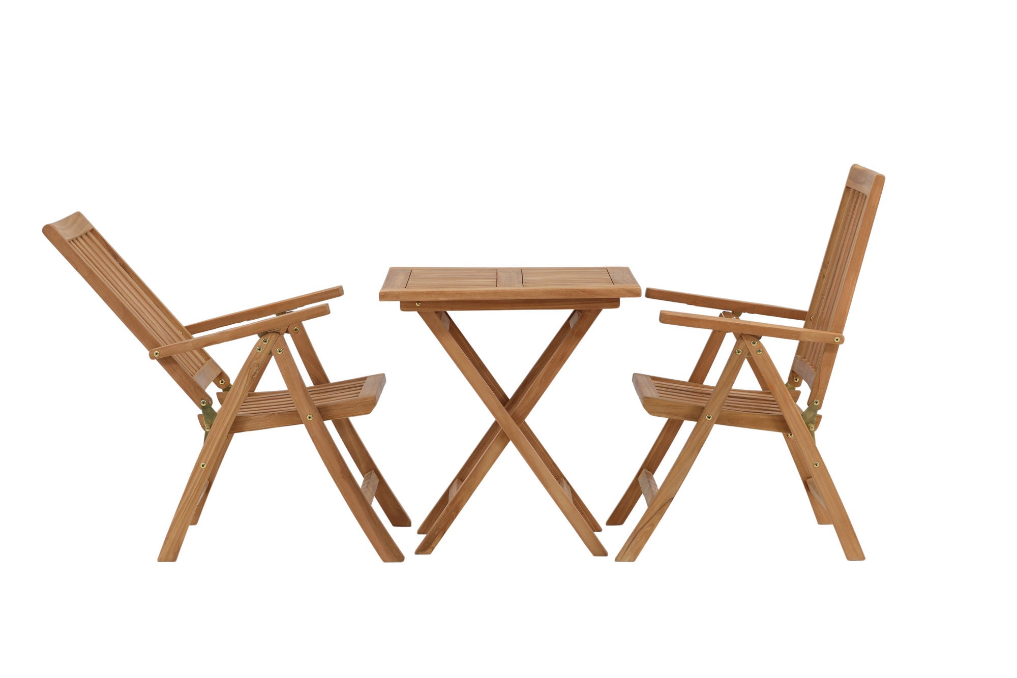 Venture Home Kenya - Folding bord- Natural - Teak - 70*70cm +Kenya 5-position Folding stol - Teak _2