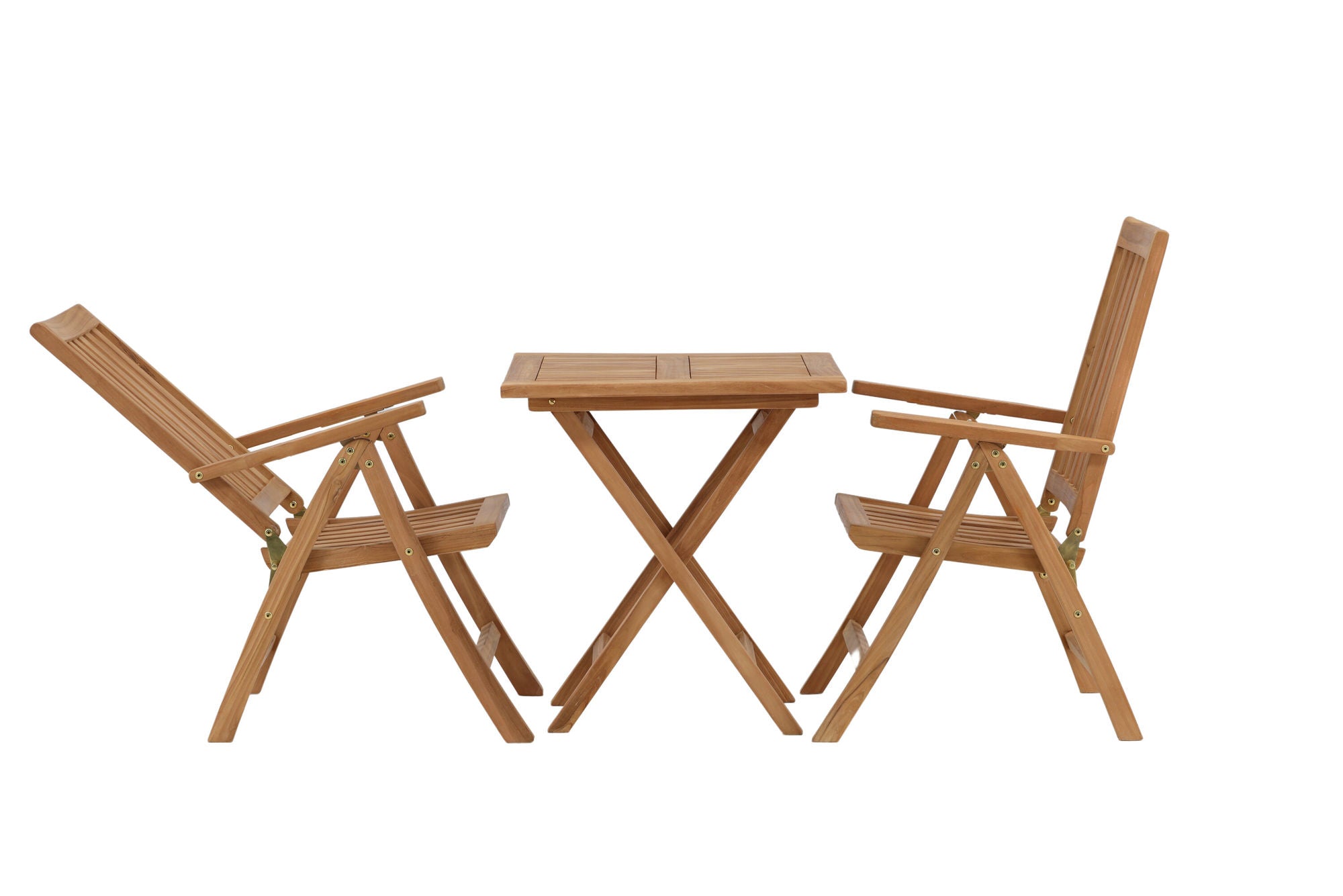 Venture Home Kenya - Folding bord- Natural - Teak - 70*70cm +Kenya 5-position Folding stol - Teak _2