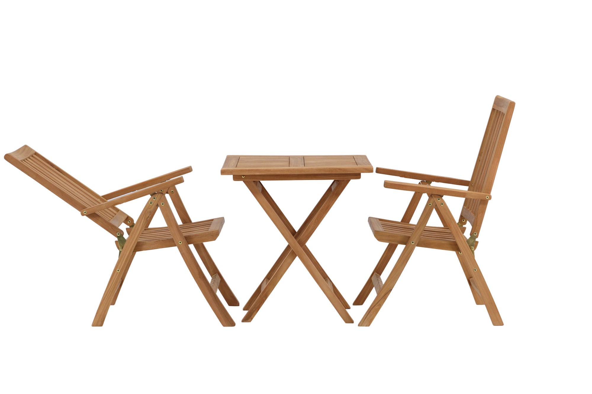 Venture Home Kenya - Folding bord- Natural - Teak - 70*70cm +Kenya 5-position Folding stol - Teak _2