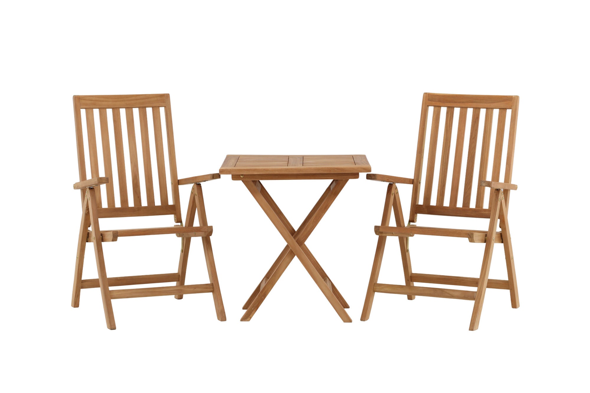 Venture Home Kenya - Folding bord- Natural - Teak - 70*70cm +Kenya 5-position Folding stol - Teak _2